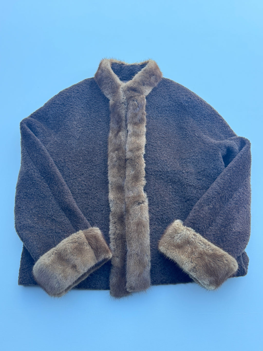 Vintage Chocolate Brown Fur Coat | M |