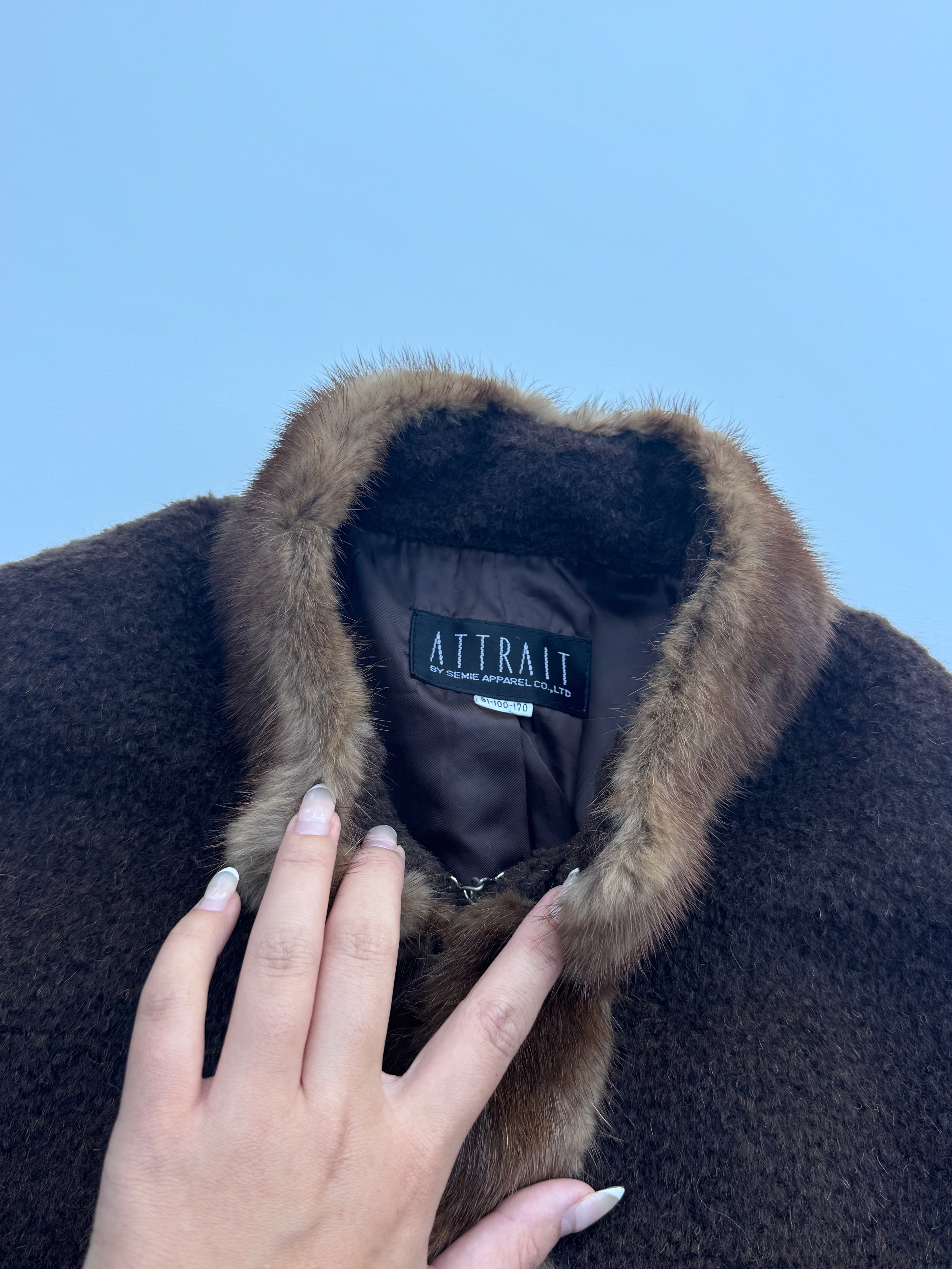 Vintage Chocolate Brown Fur Coat | M |