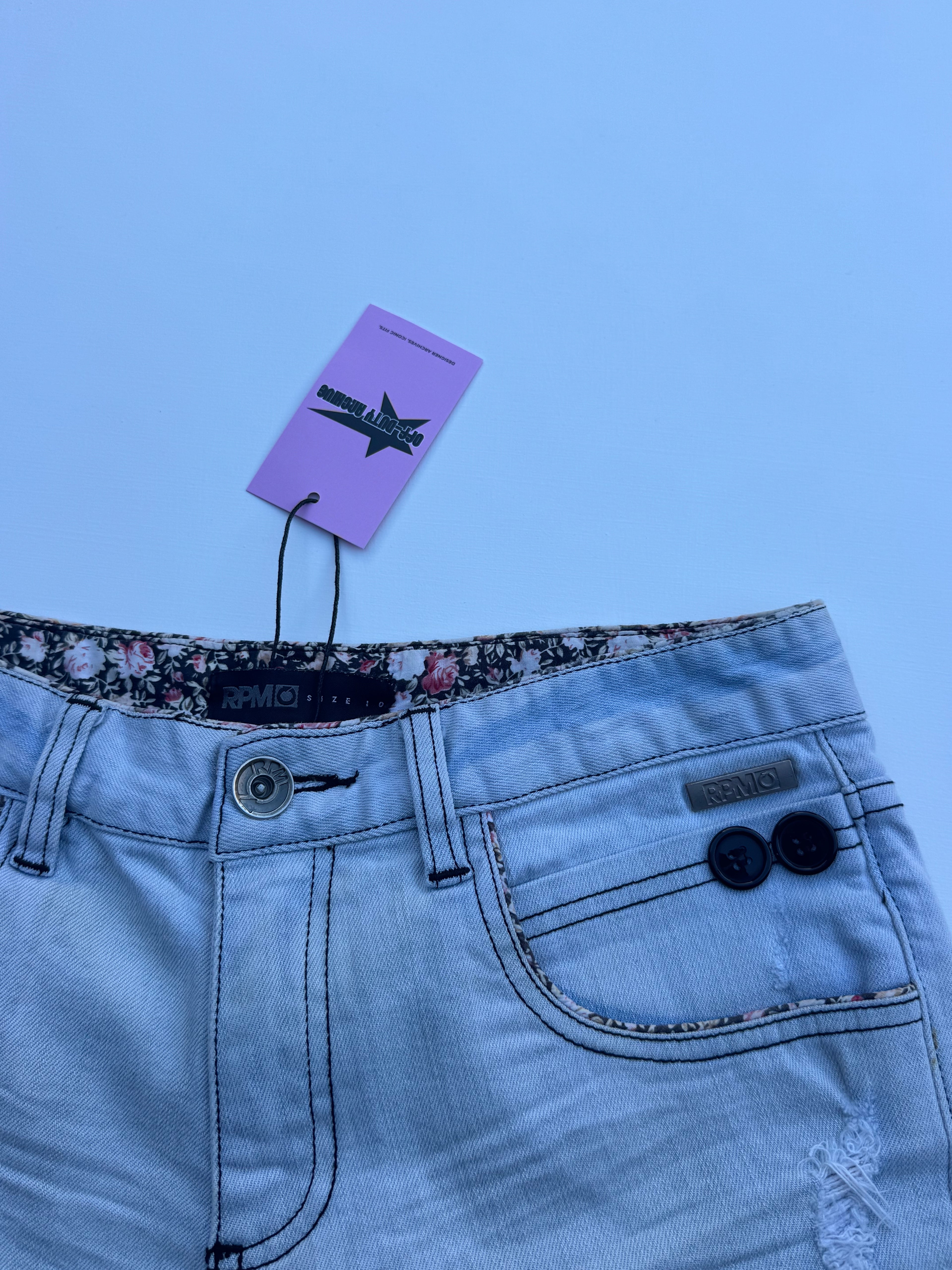 Y2K RPM Denim Mini Shorts | S-M |