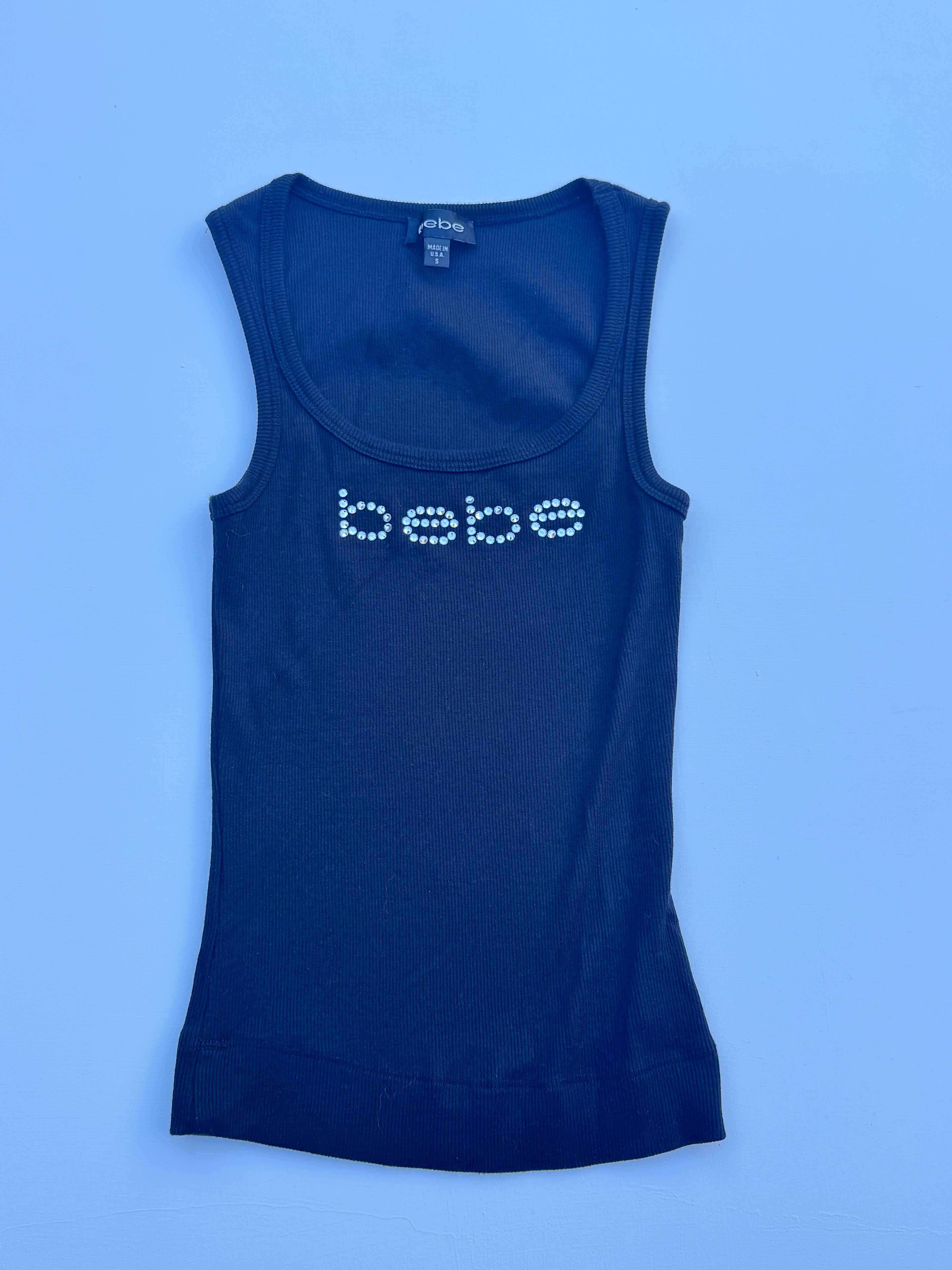 Y2K Bebe Rhinestone Tank Top | S |