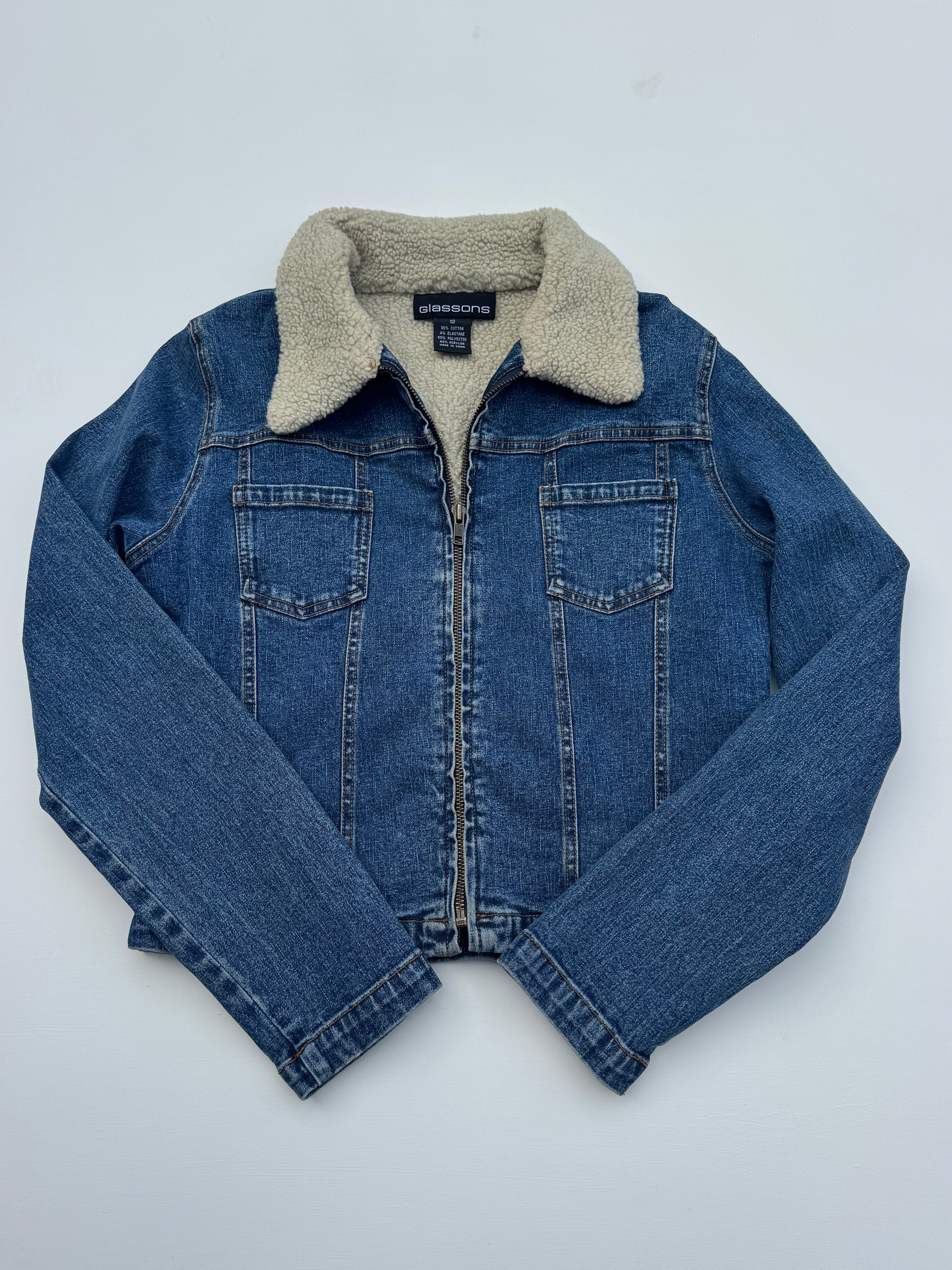 Vintage Sherpa Denim Jacket | S |