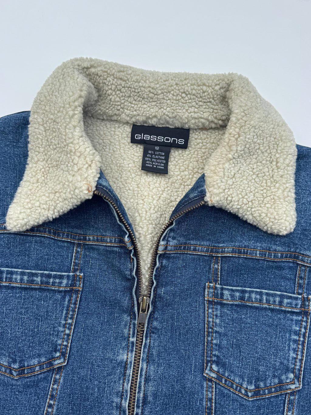 Vintage Sherpa Denim Jacket | S |