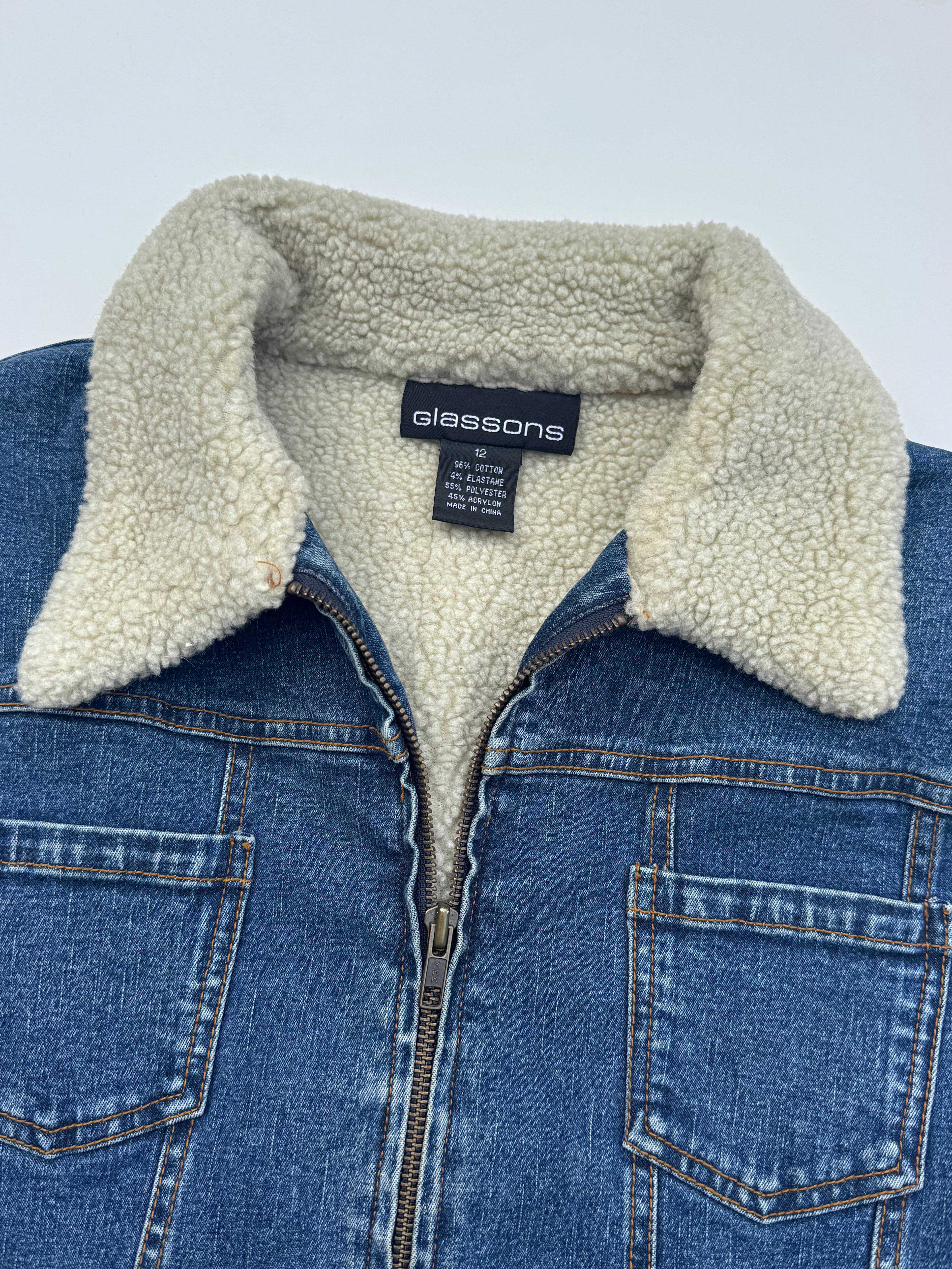 Vintage Sherpa Denim Jacket | S |