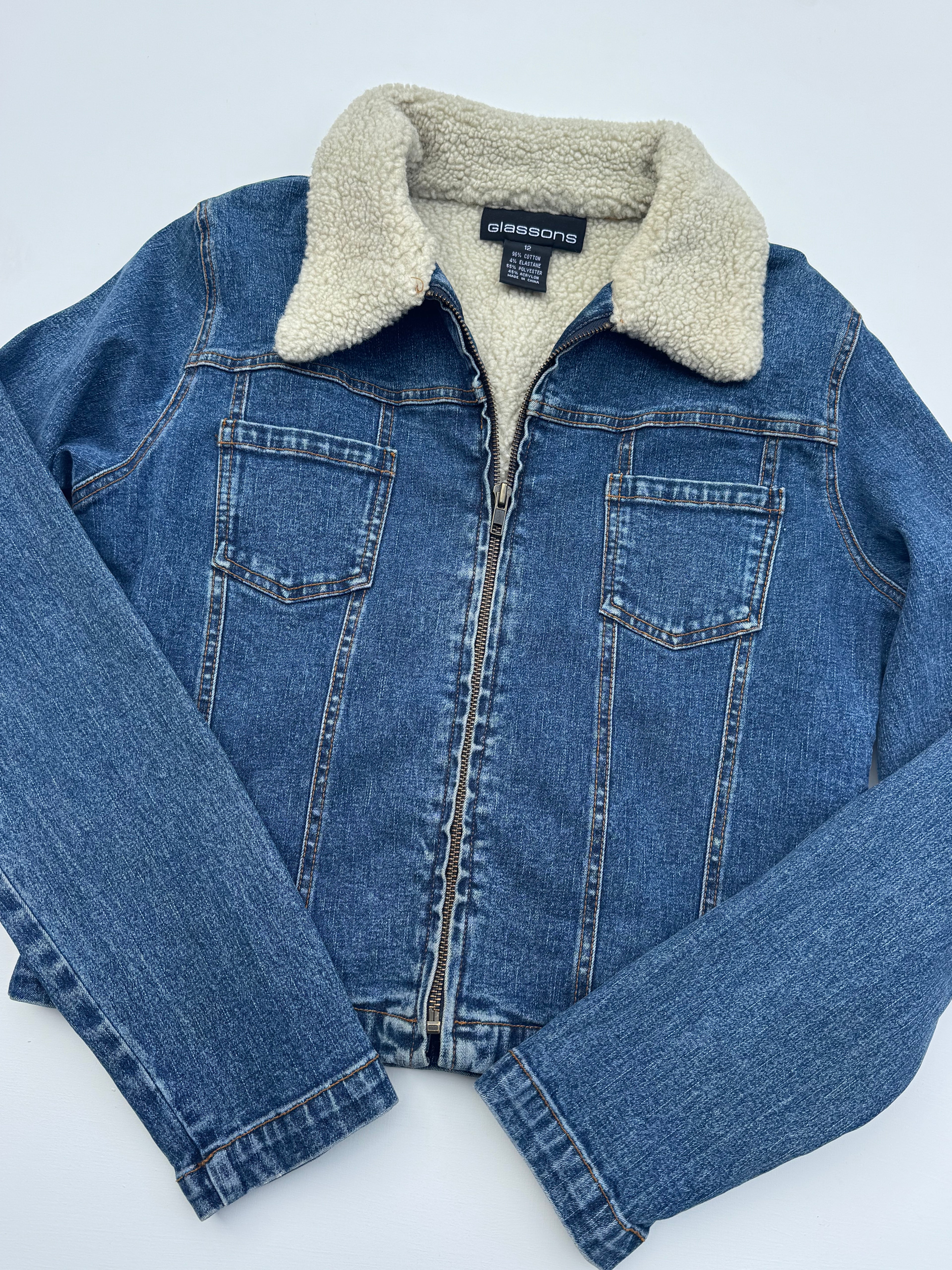 Vintage Sherpa Denim Jacket | S |