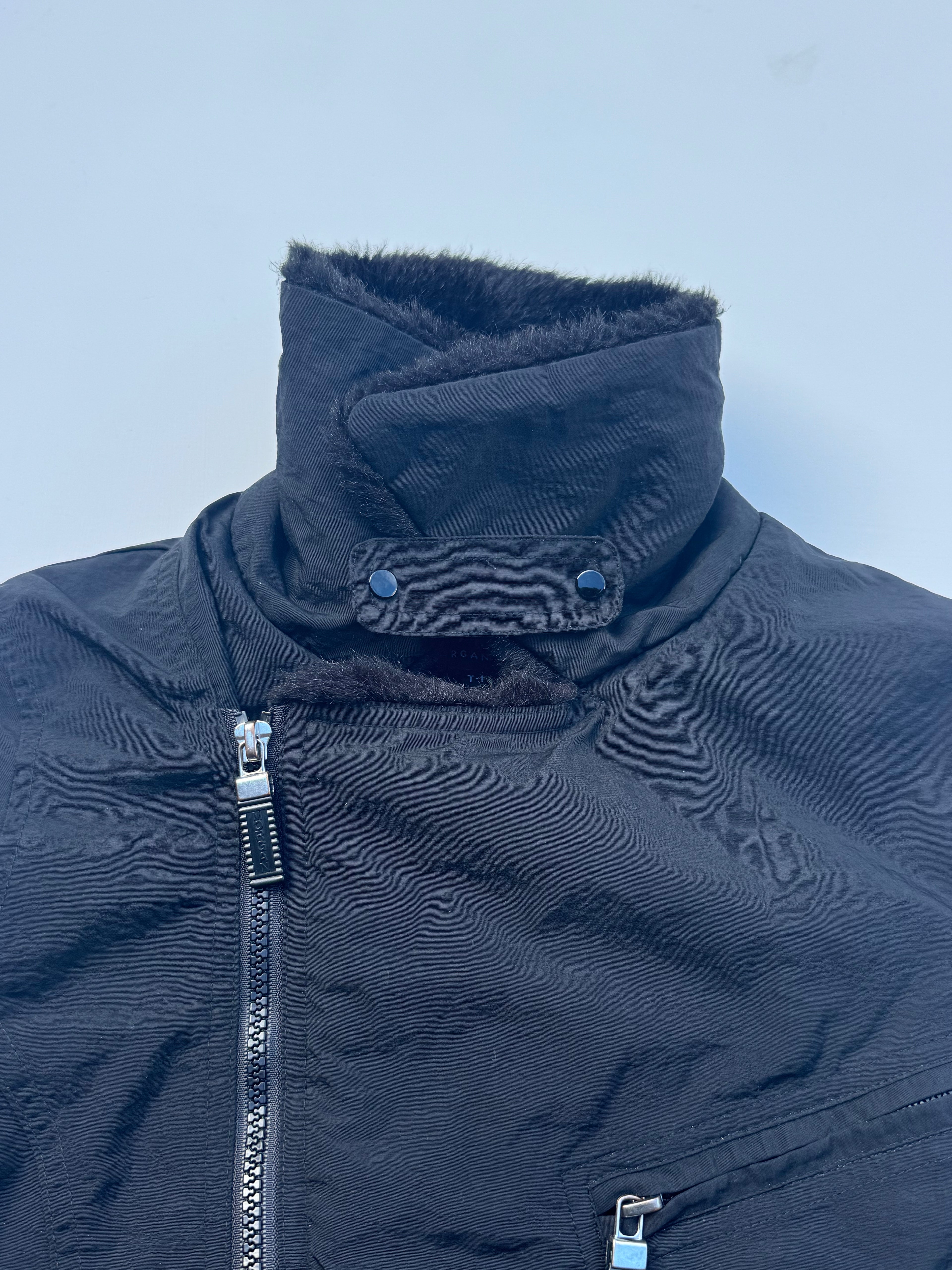 Vintage MORGAN DE TOI Fur Funnel Neck Jacket | XS |