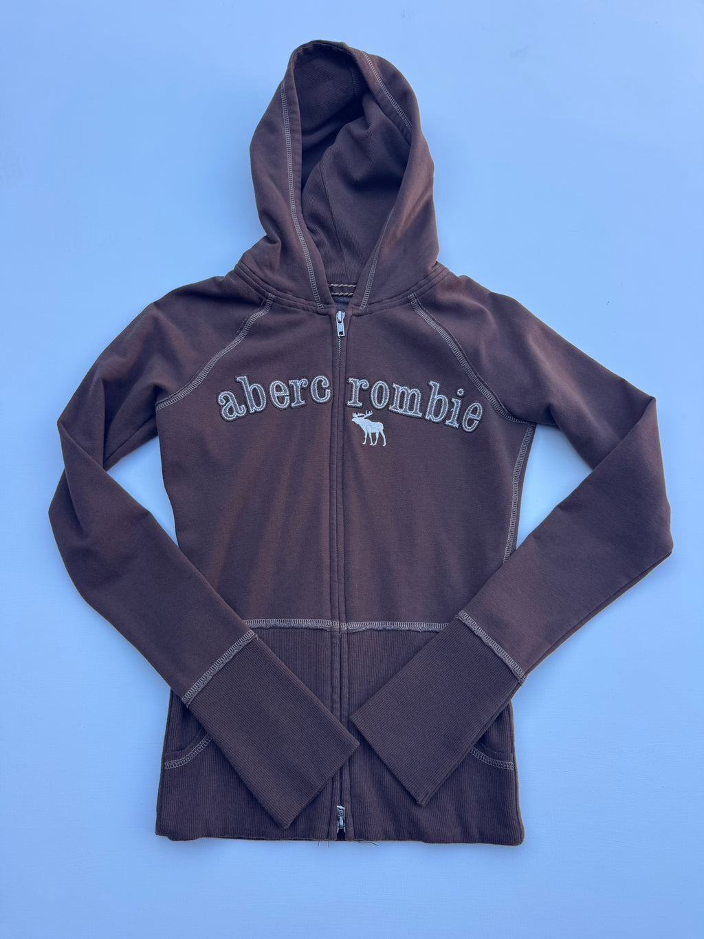 Y2K Brown Abercrombie & Fitch Zip-Up | S |