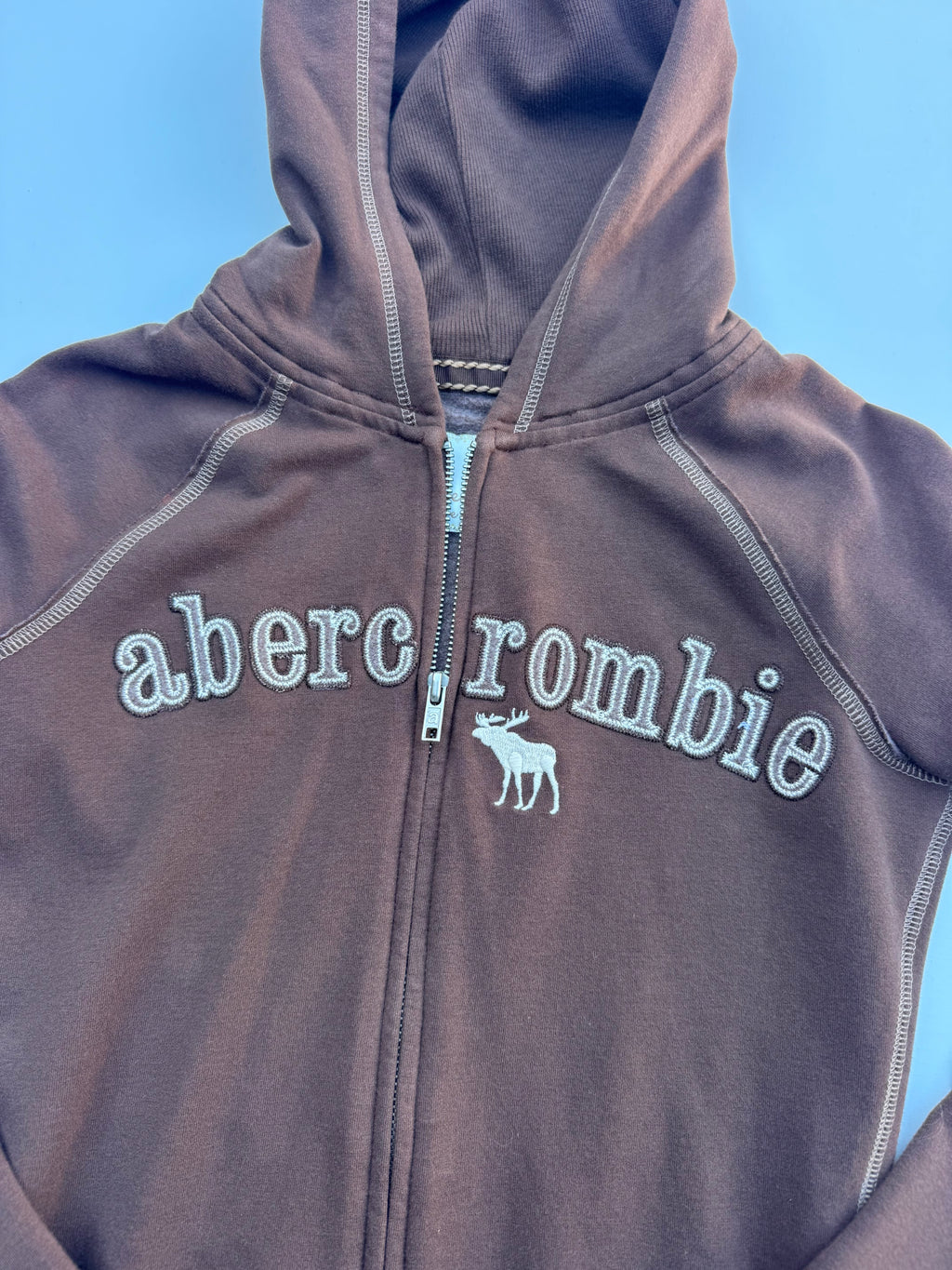 Y2K Brown Abercrombie & Fitch Zip-Up | S |