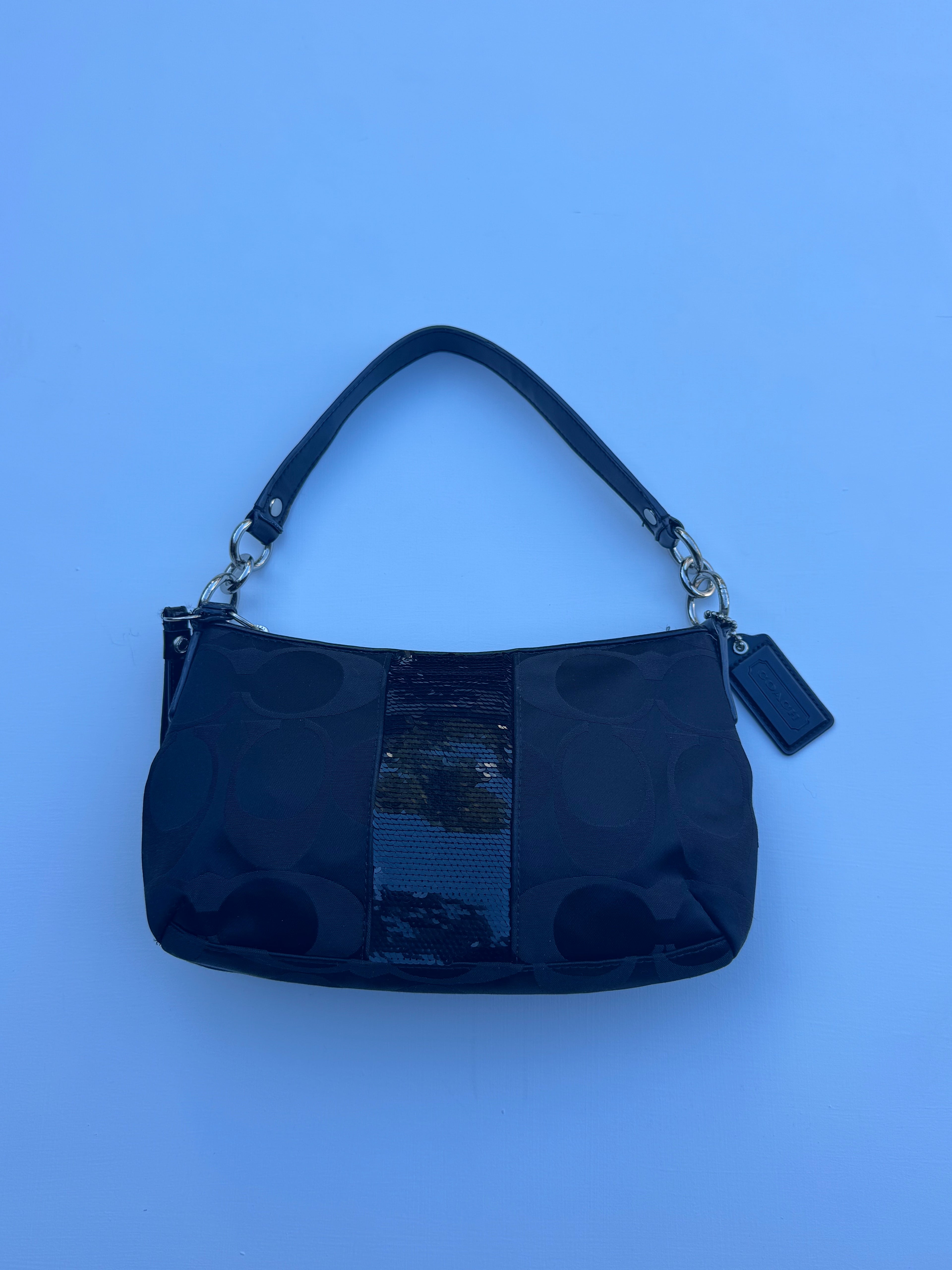 Vintage Coach Sequin Black Shoulder Bag