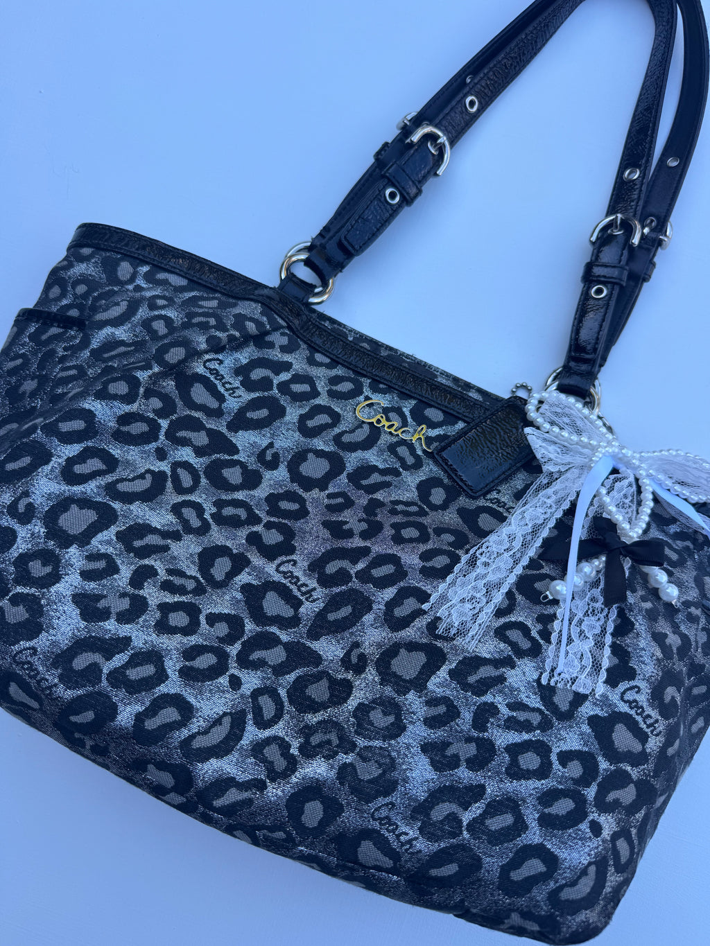 Vintage Coach Leopard Print Tote Bag - RARE