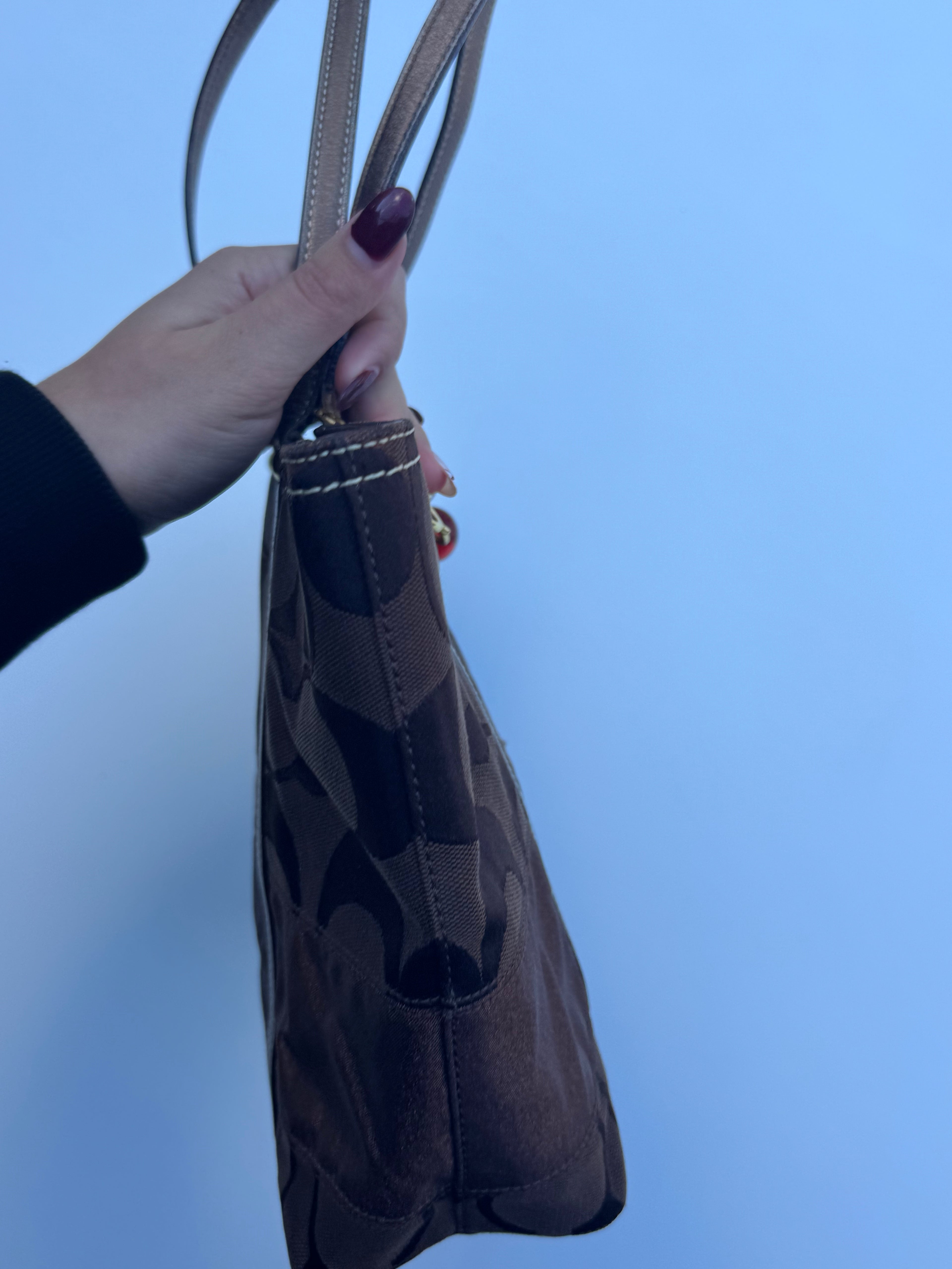 Vintage Coach Brown Small Tote Bag