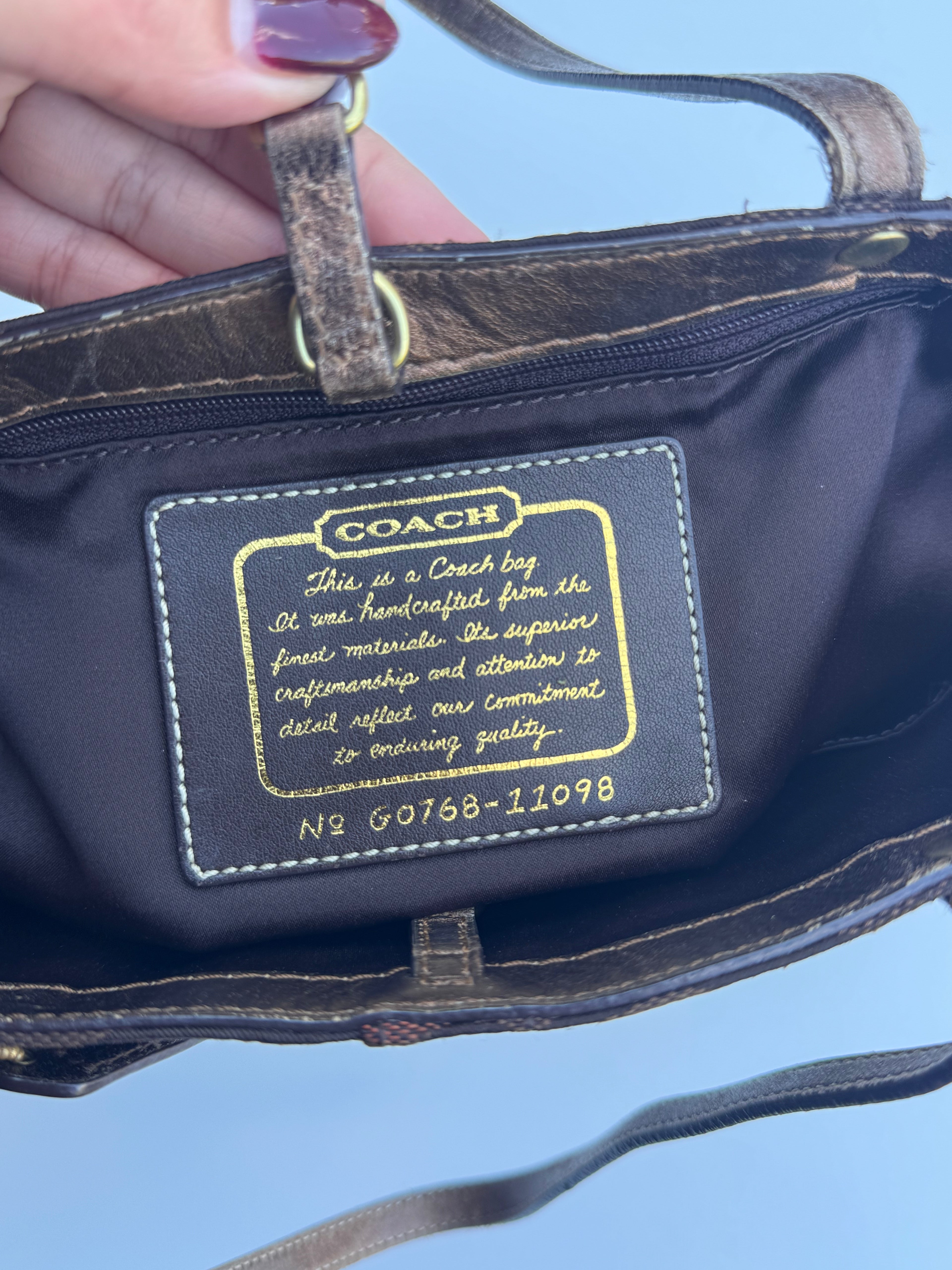 Vintage Coach Brown Small Tote Bag
