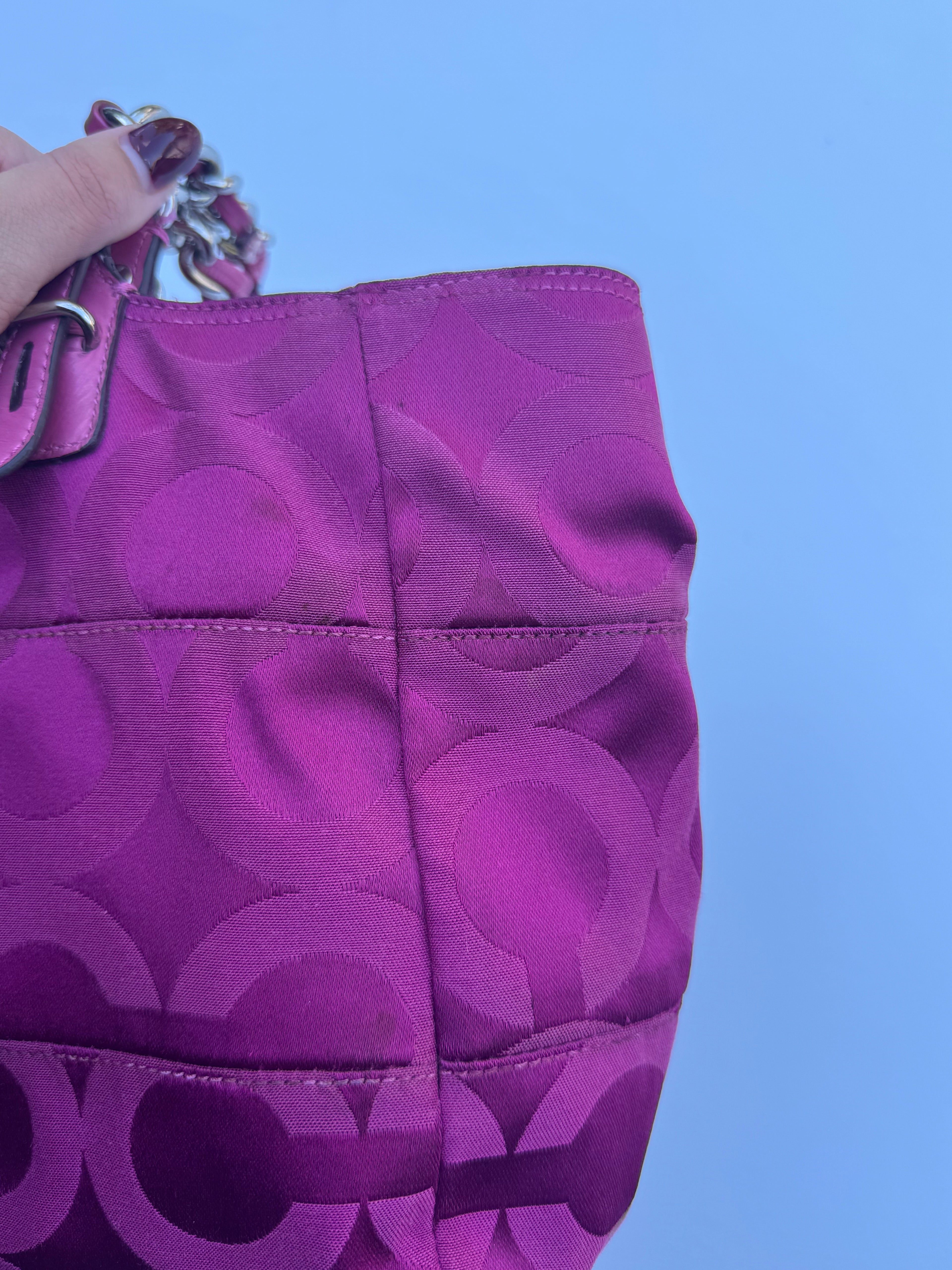 Vintage Coach Hot Pink Chain Tote - RARE