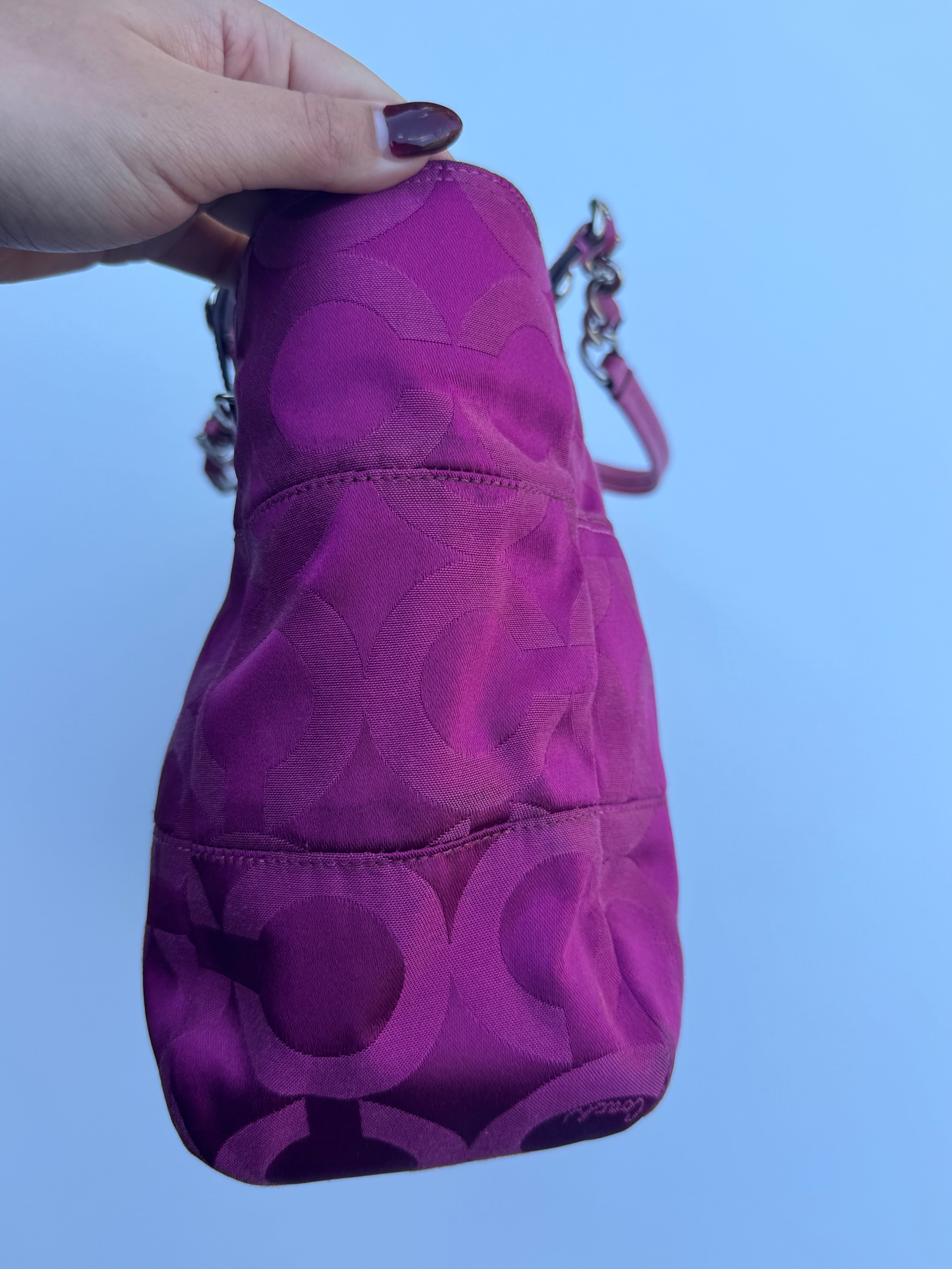 Vintage Coach Hot Pink Chain Tote - RARE