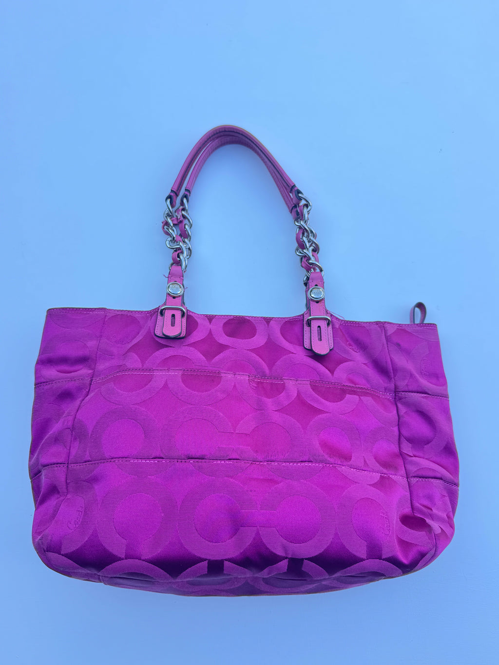Vintage Coach Hot Pink Chain Tote - RARE