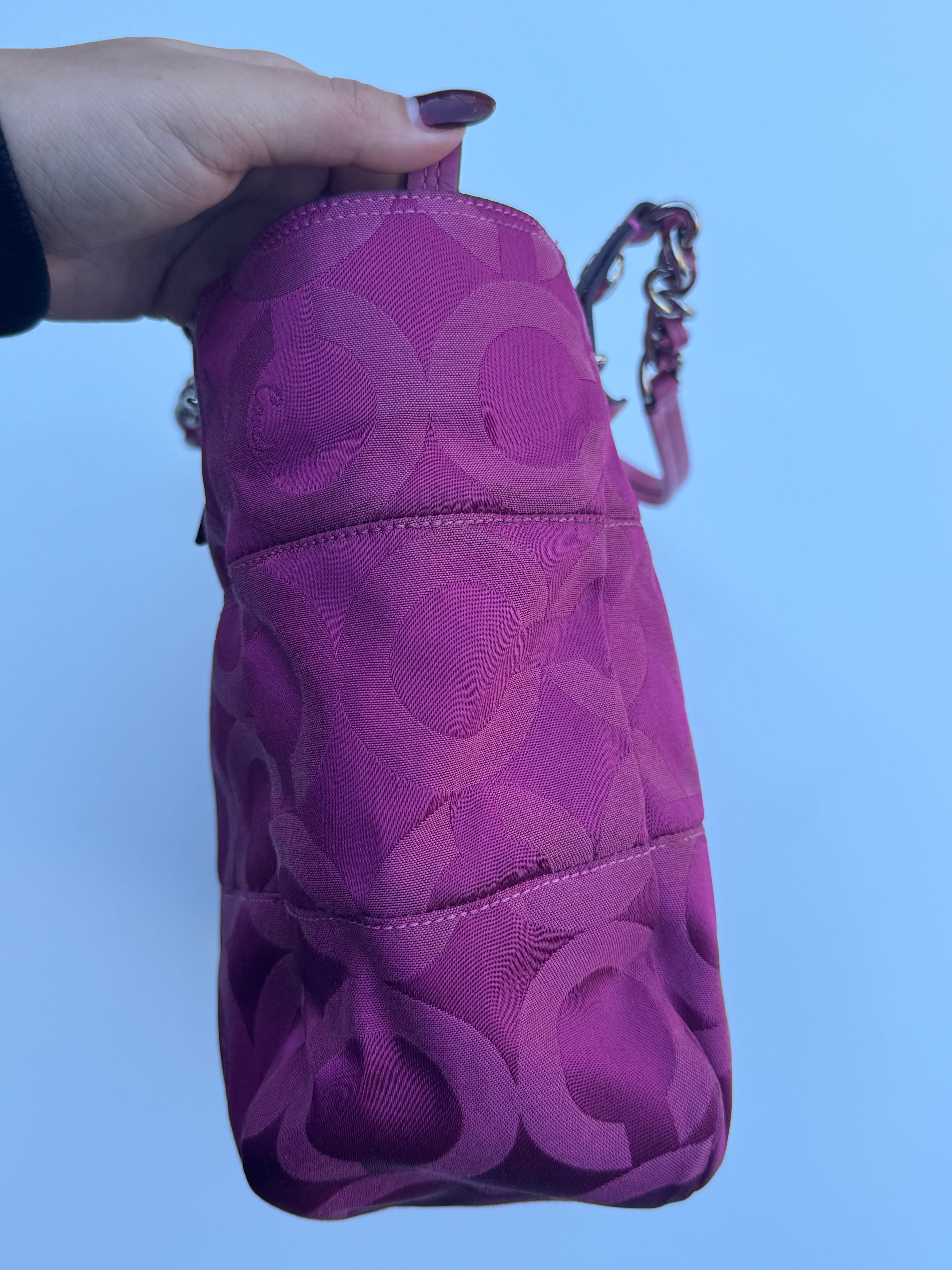 Vintage Coach Hot Pink Chain Tote - RARE