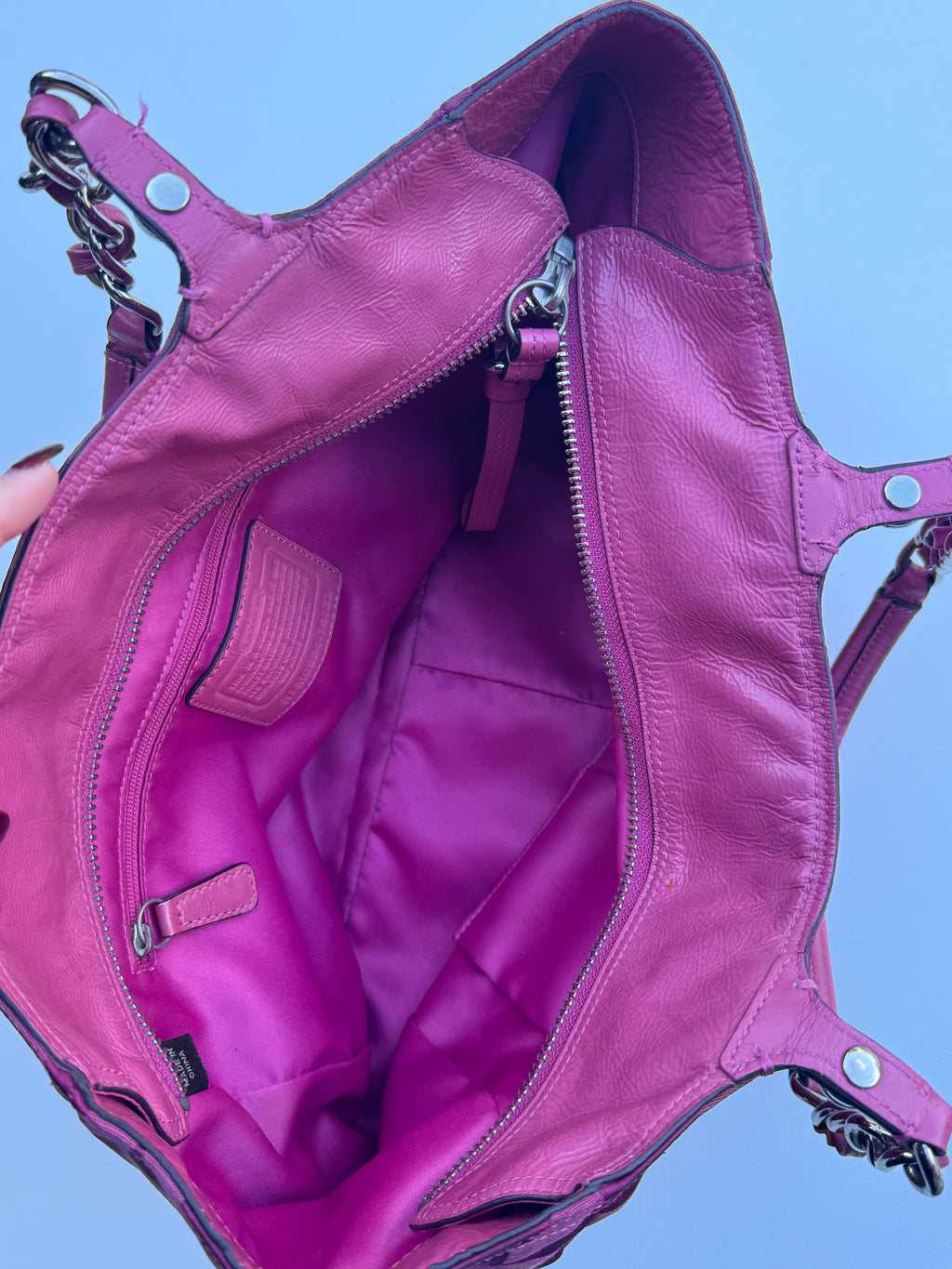 Vintage Coach Hot Pink Chain Tote - RARE