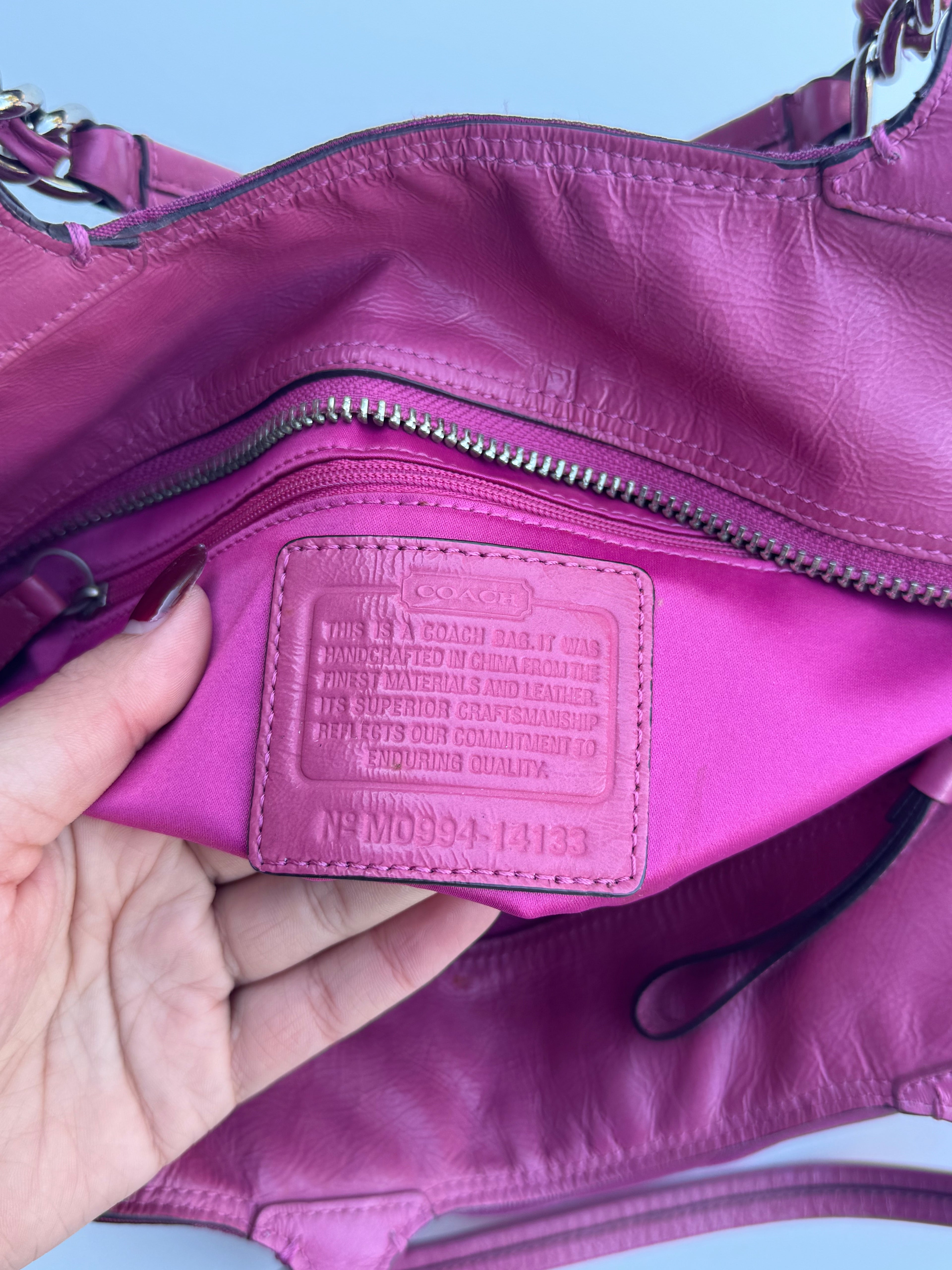 Vintage Coach Hot Pink Chain Tote - RARE