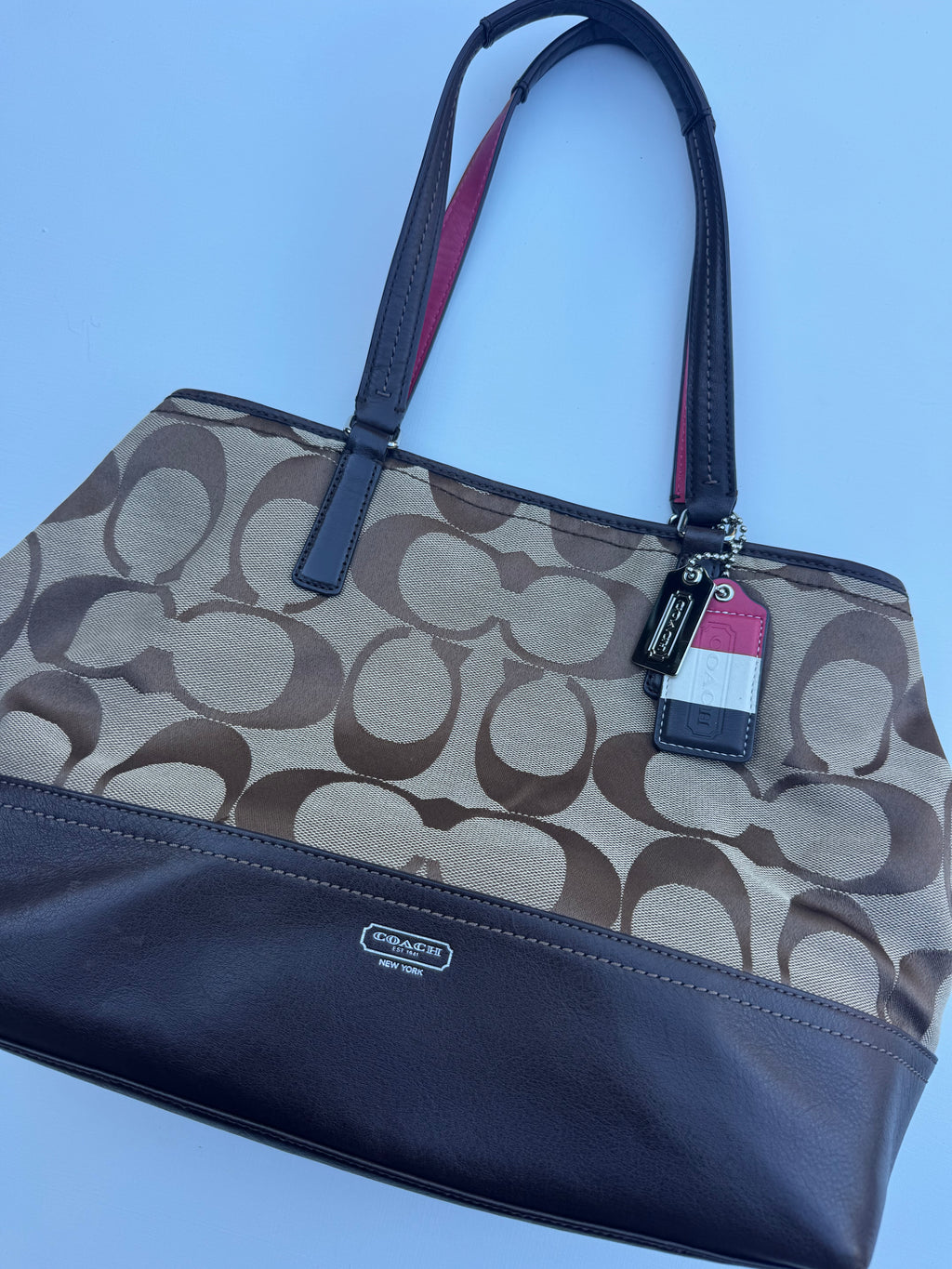 Vintage Coach Signature Brown Tote Bag