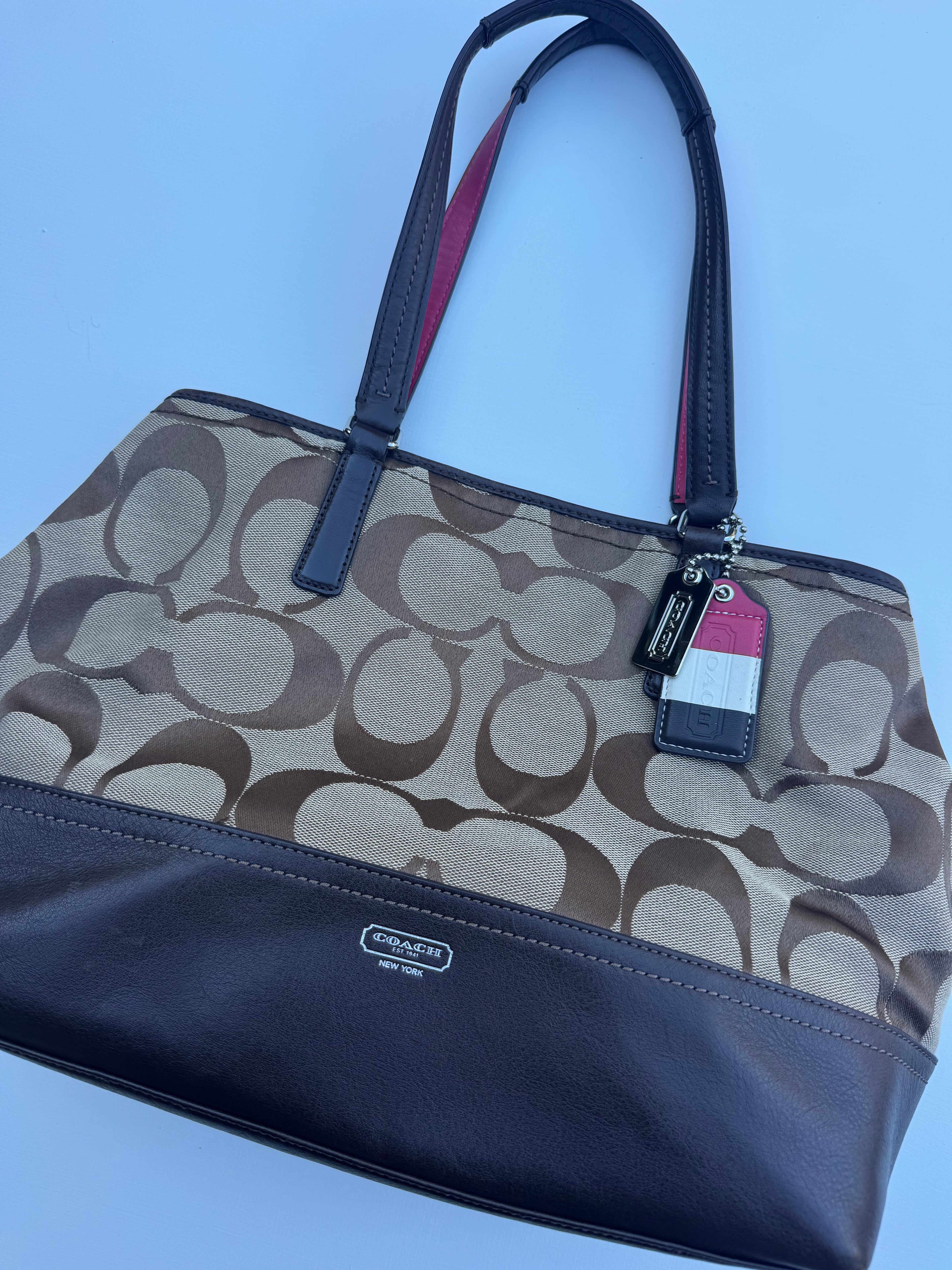 Vintage Coach Signature Brown Tote Bag