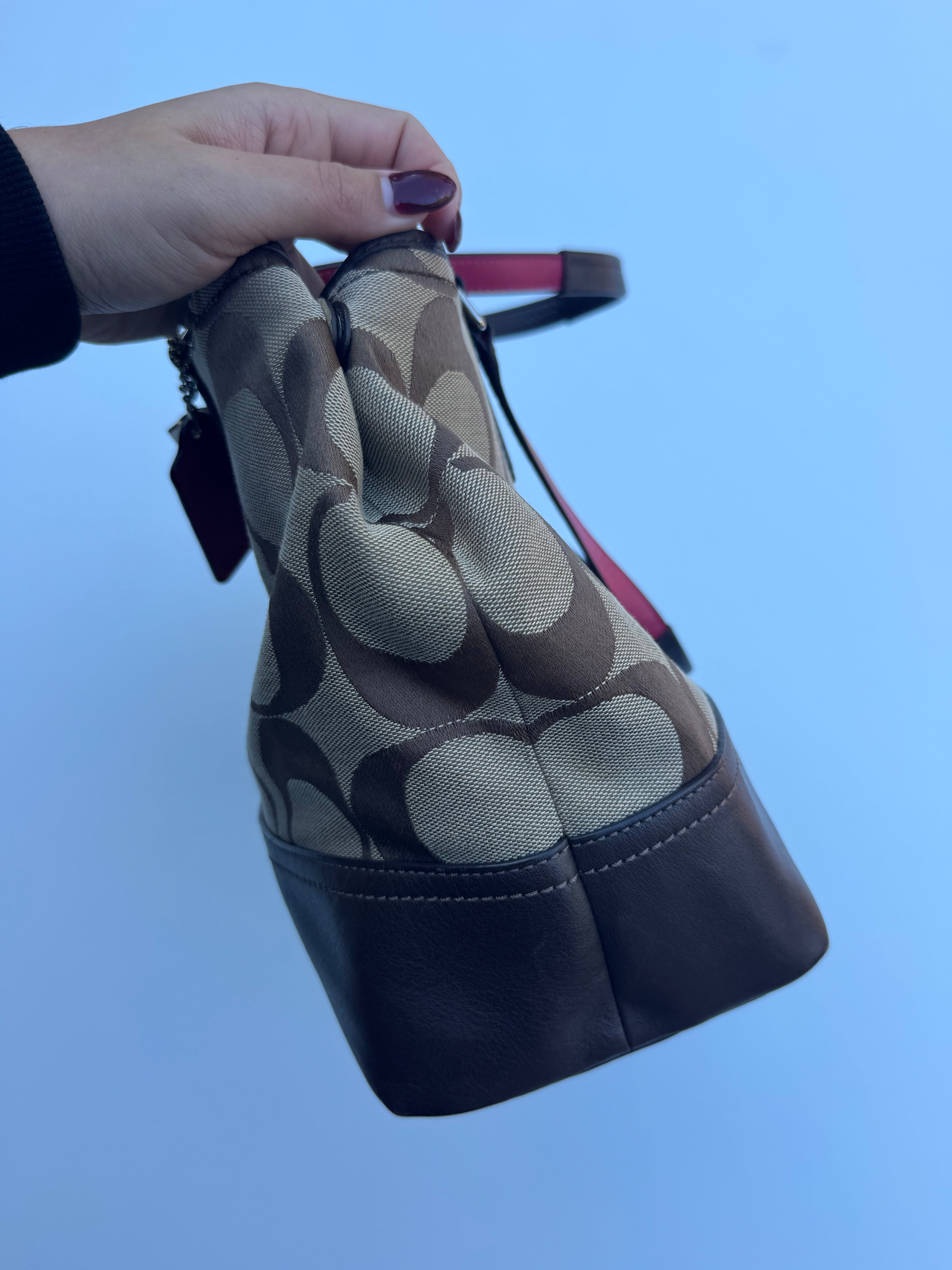 Vintage Coach Signature Brown Tote Bag