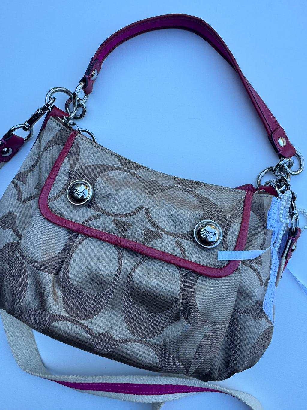 Vintage Coach x Poppy Pink Shoulder Bag