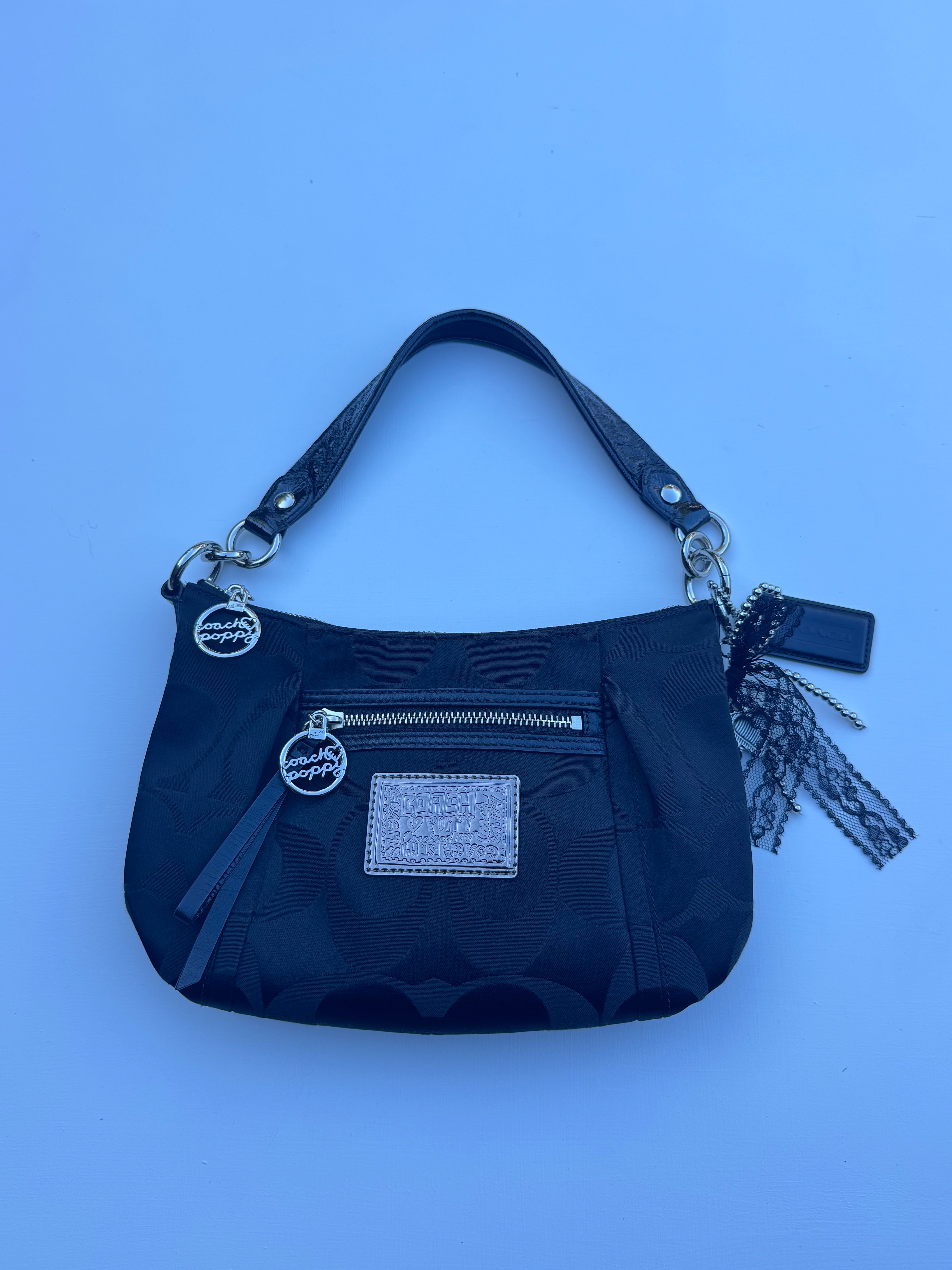 Vintage Coach x Poppy Black Hobo Bag