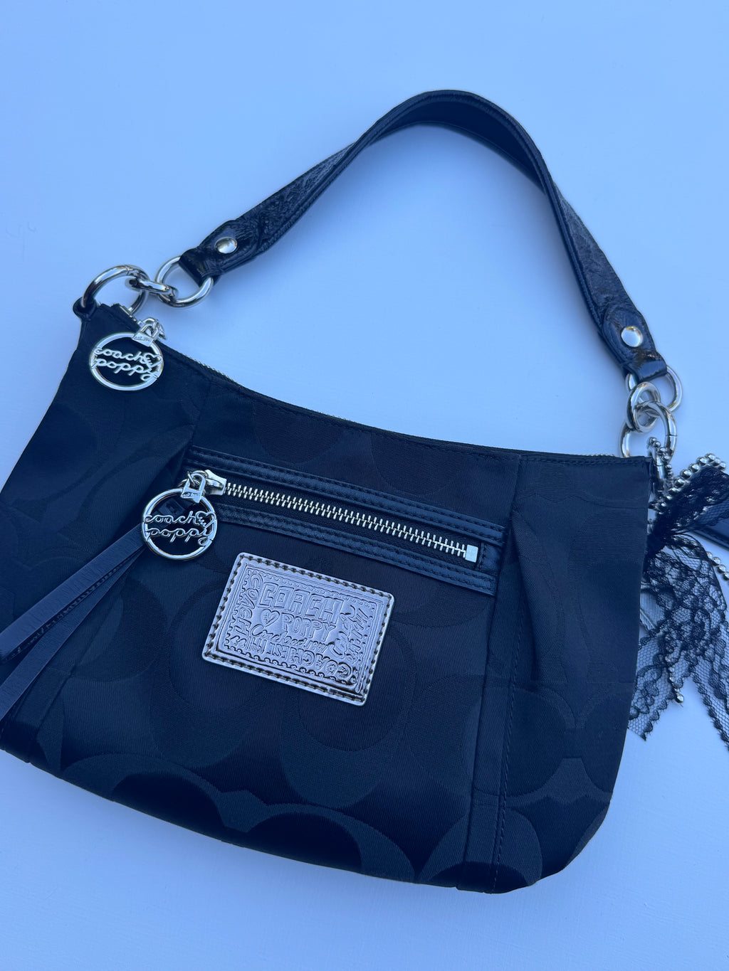 Vintage Coach x Poppy Black Hobo Bag