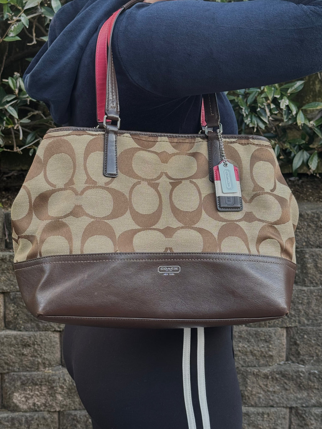 Vintage Coach Signature Brown Tote Bag