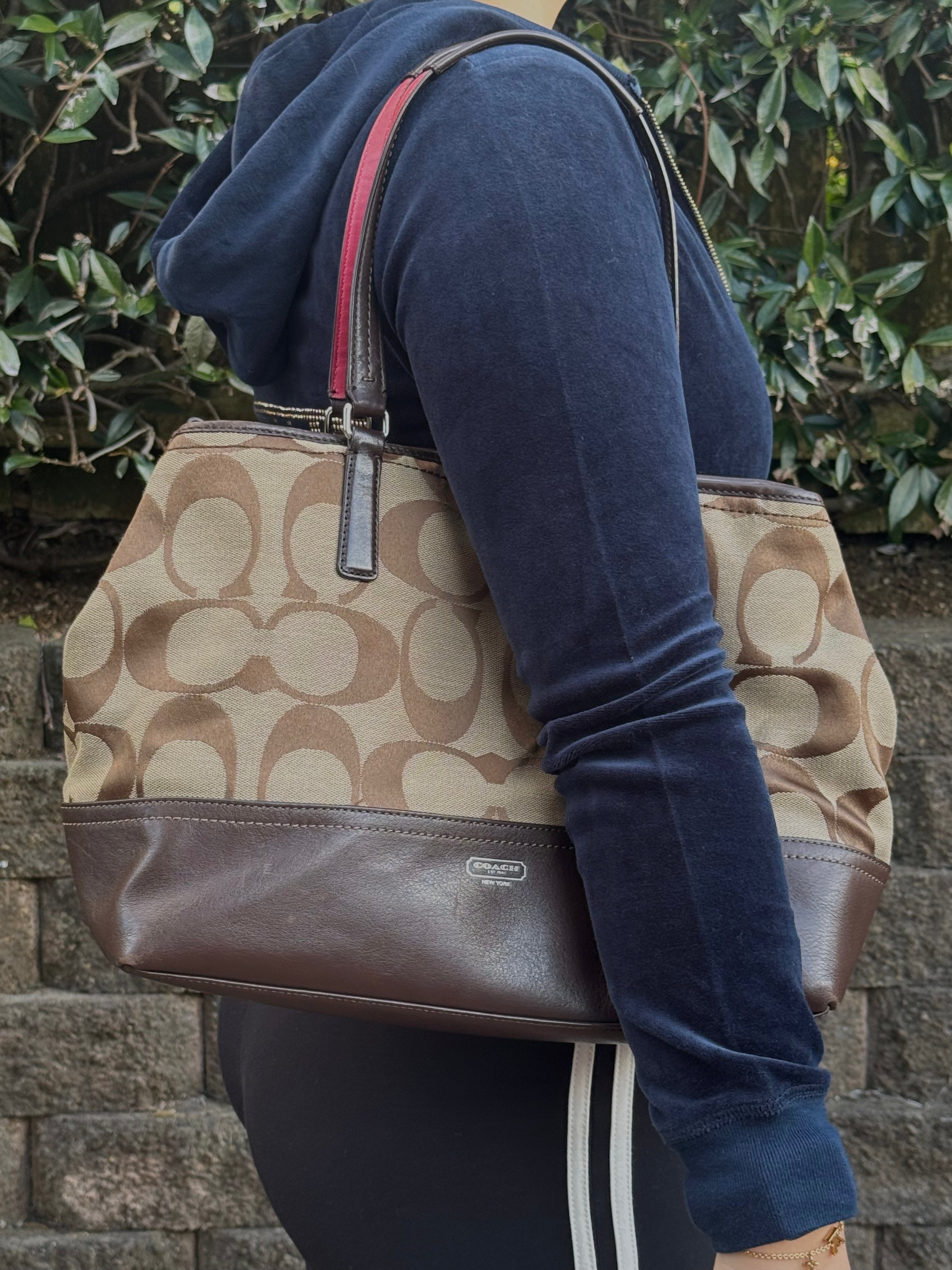 Vintage Coach Signature Brown Tote Bag