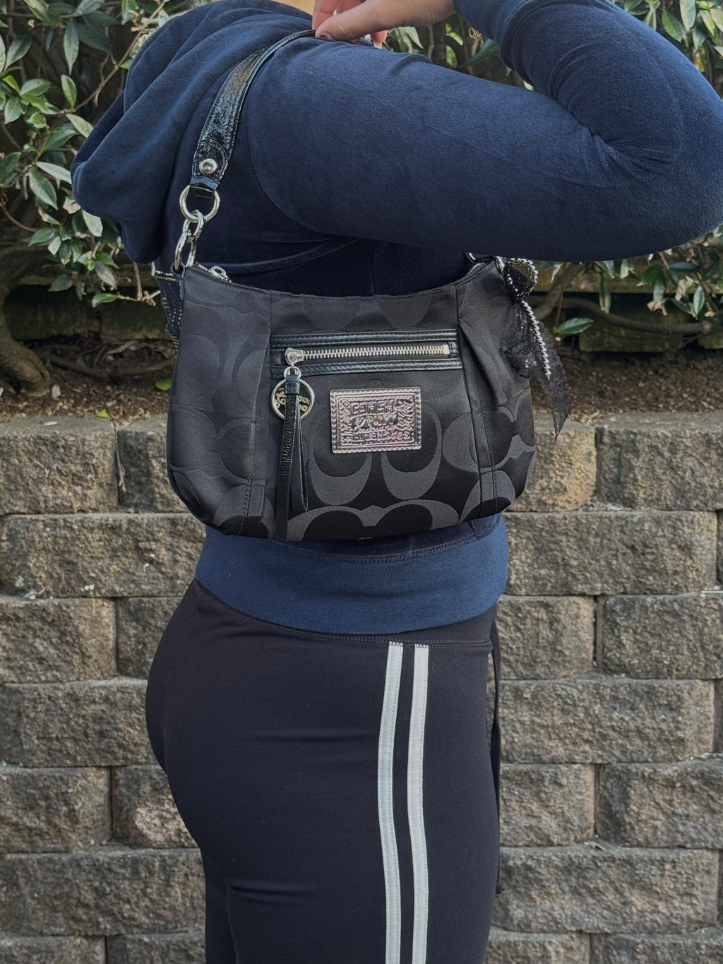 Vintage Coach x Poppy Black Hobo Bag