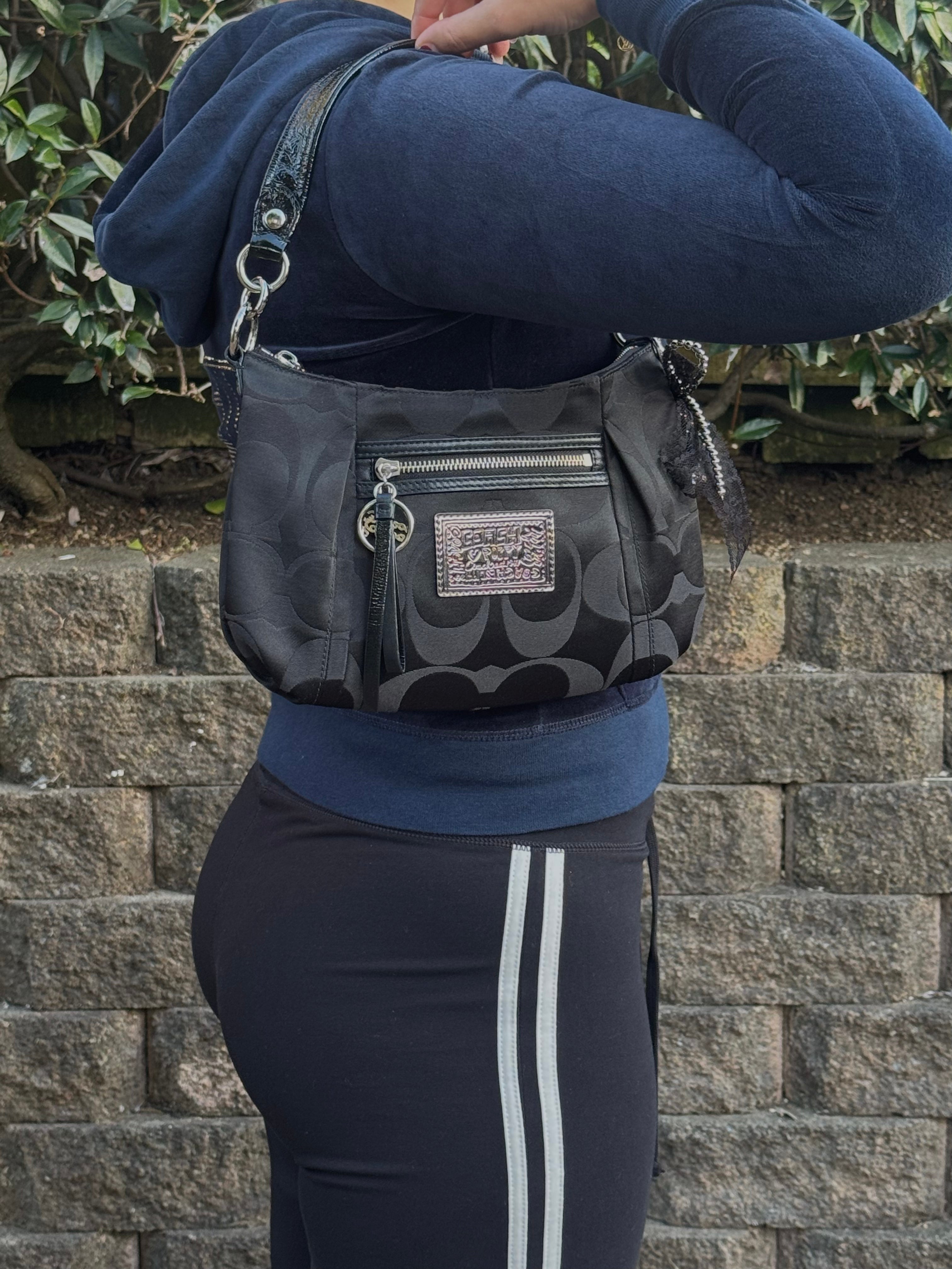 Vintage Coach x Poppy Black Hobo Bag
