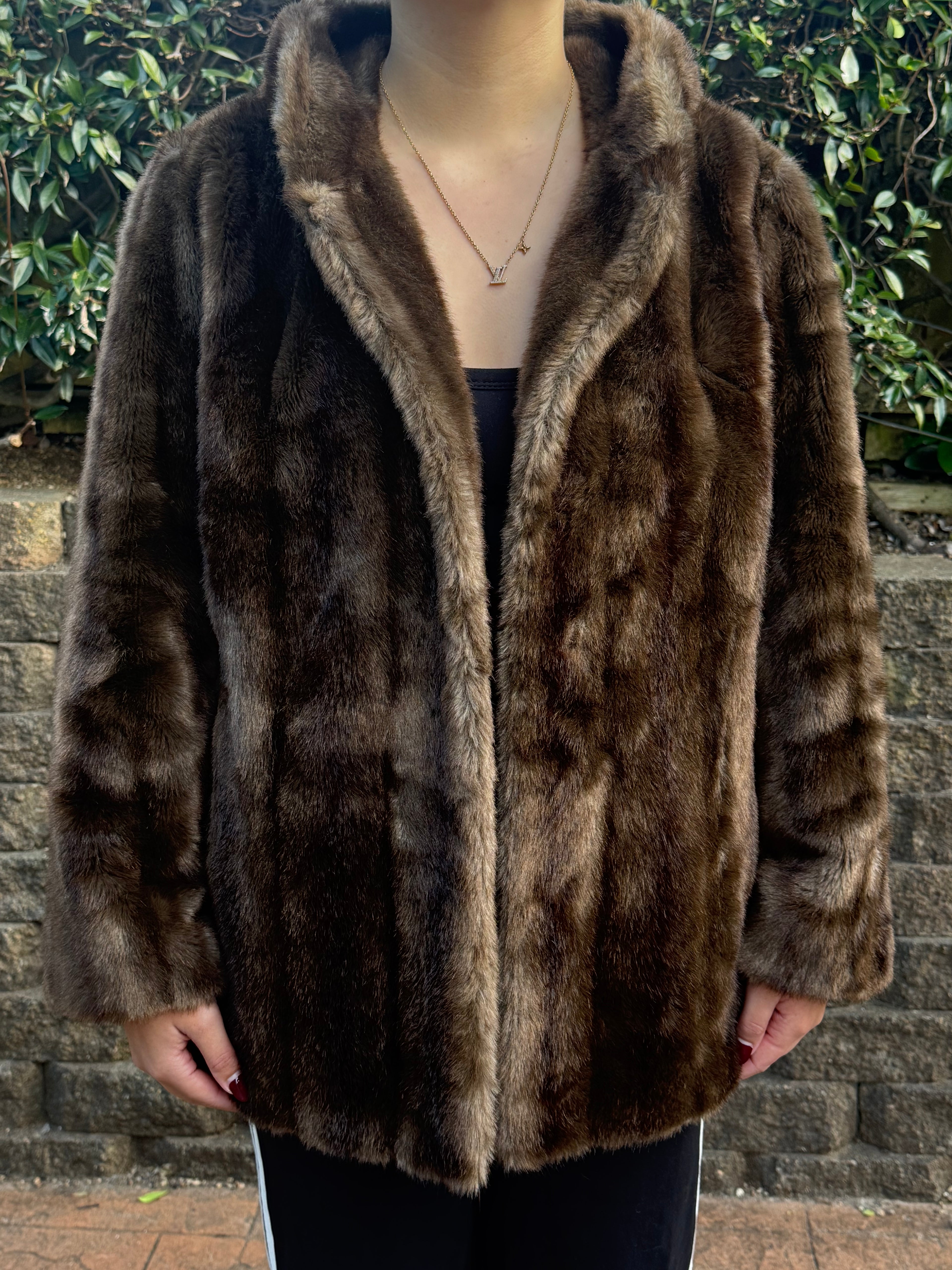 Vintage Chocolate Brown Fur Jacket | 10-12 |