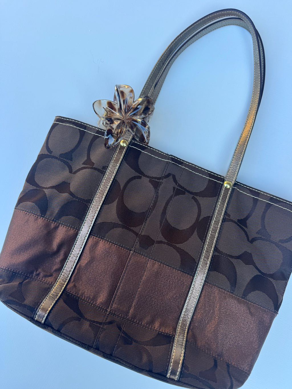 Vintage Coach Chocolate Brown Small Tote