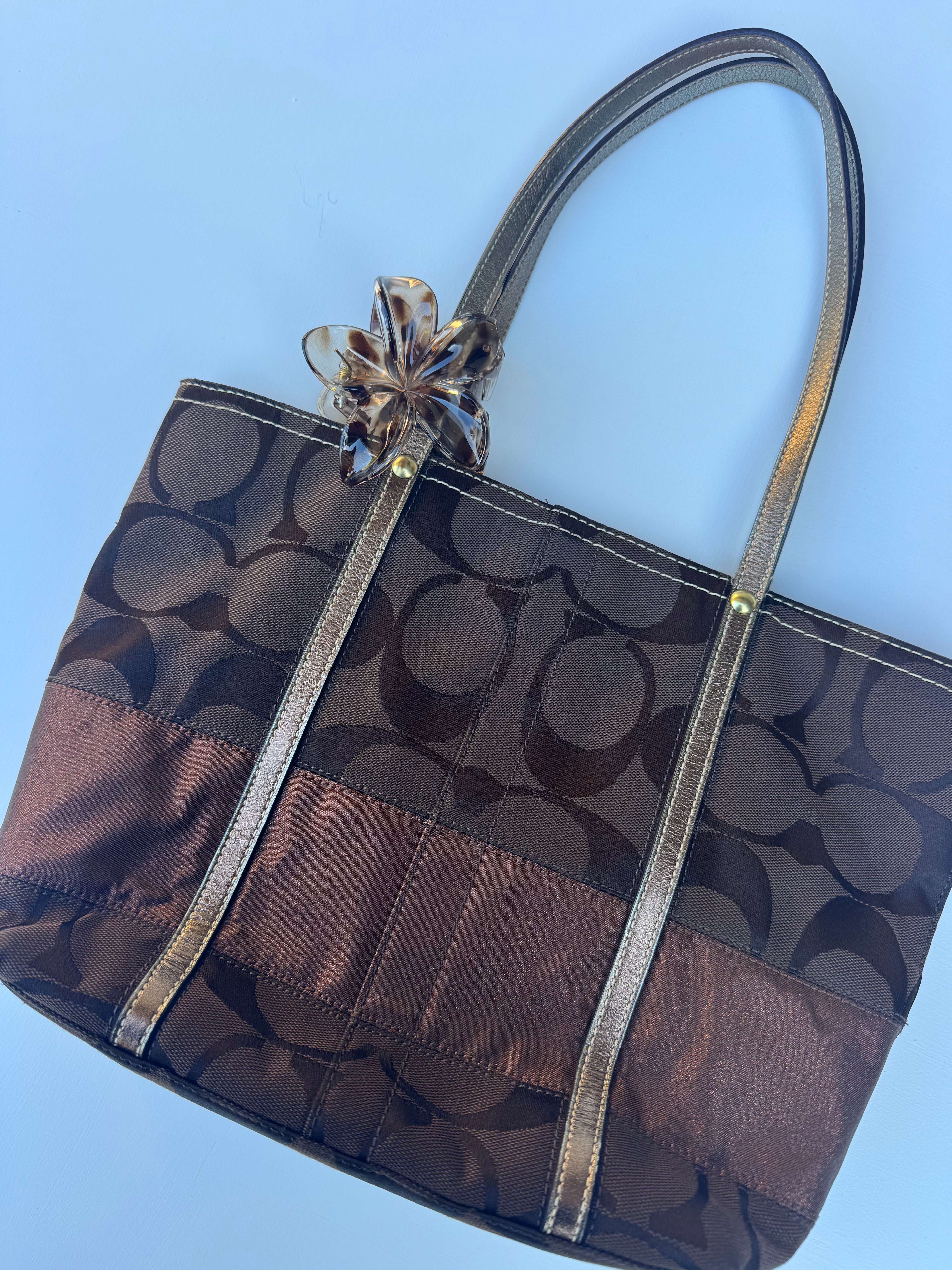Vintage Coach Chocolate Brown Small Tote
