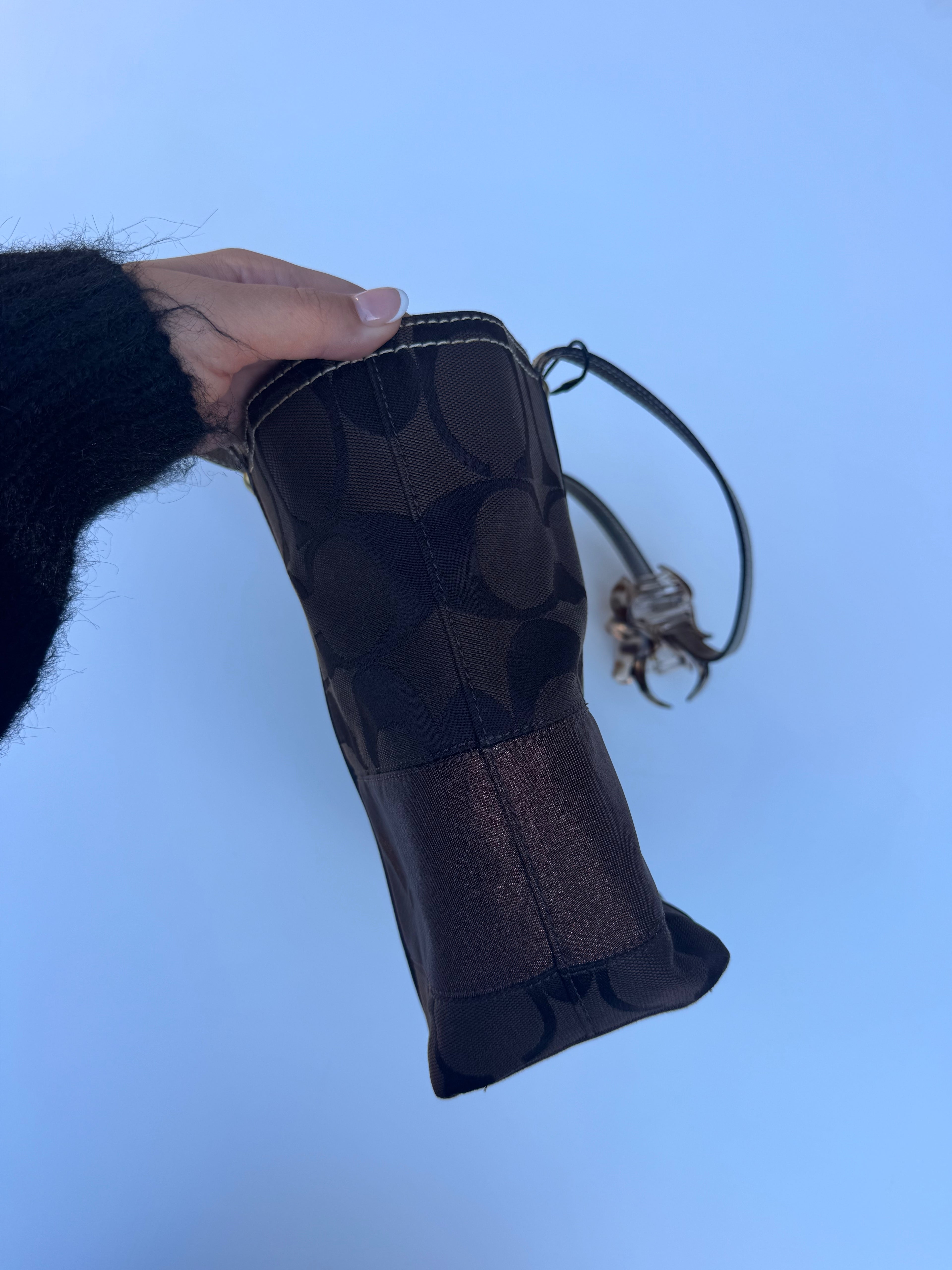 Vintage Coach Chocolate Brown Small Tote