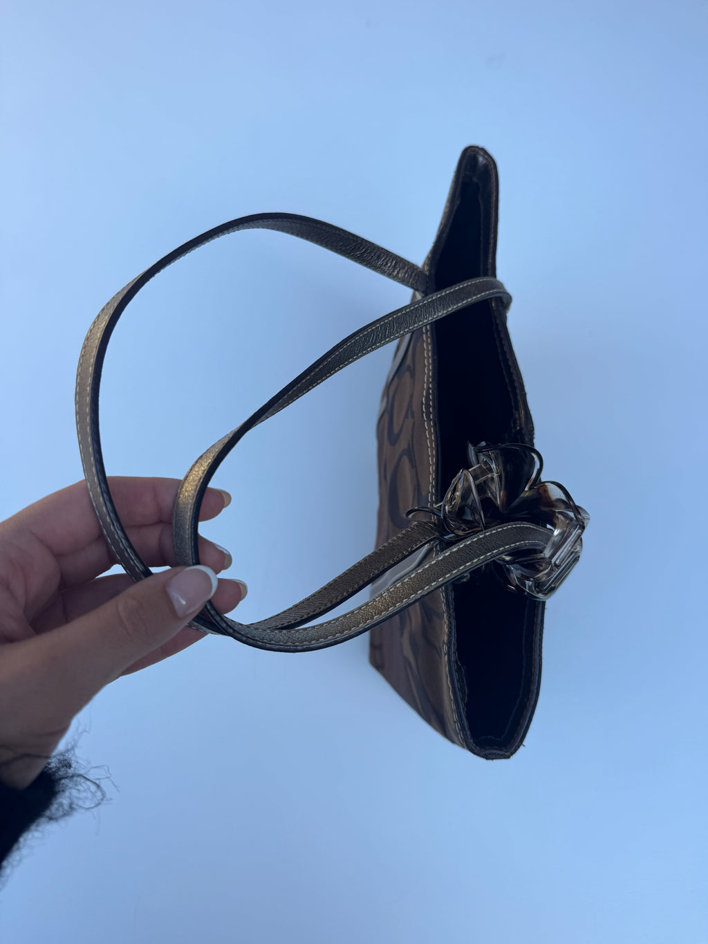 Vintage Coach Chocolate Brown Small Tote