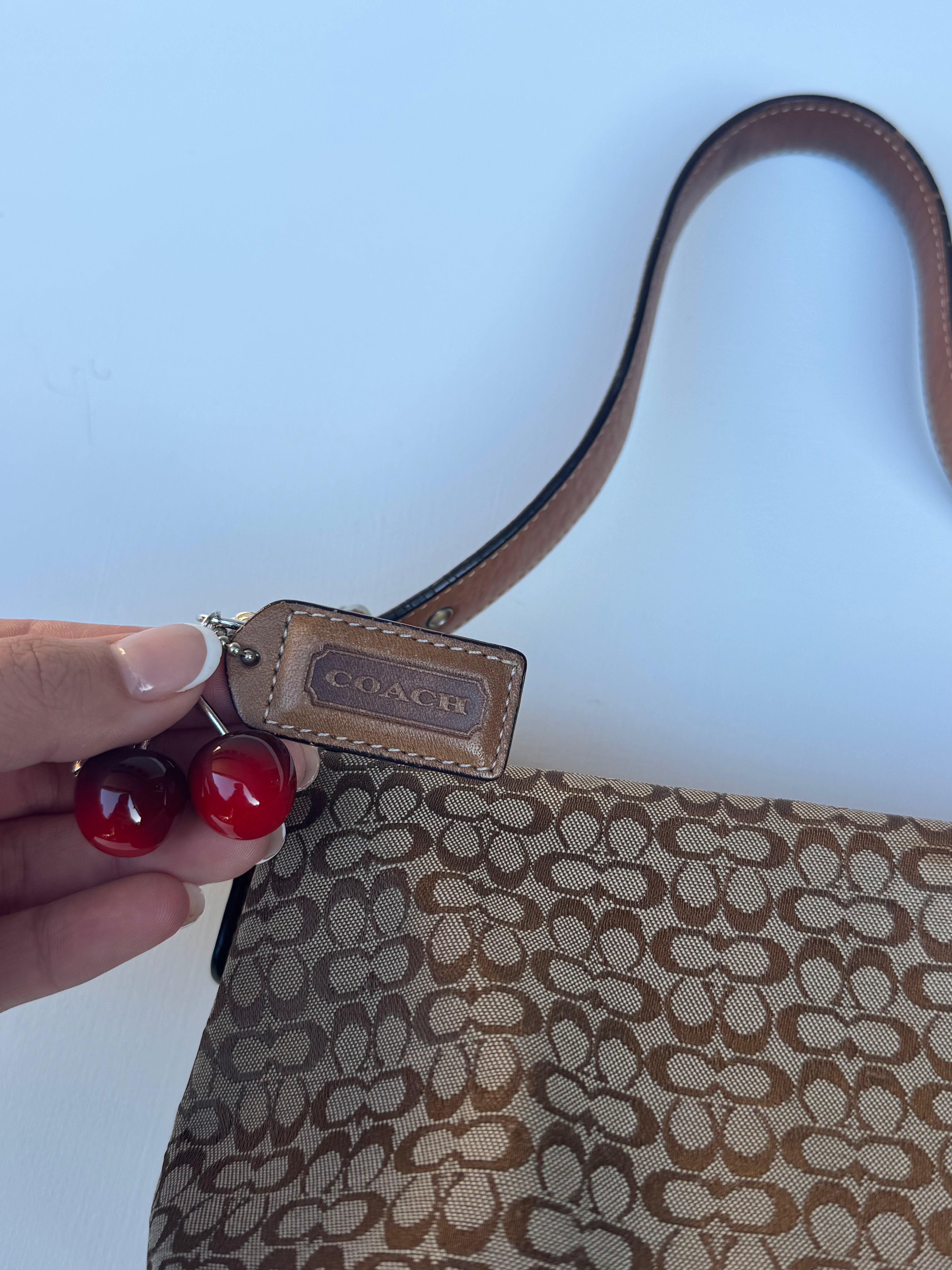 Vintage Coach Mini C Baguette Brown