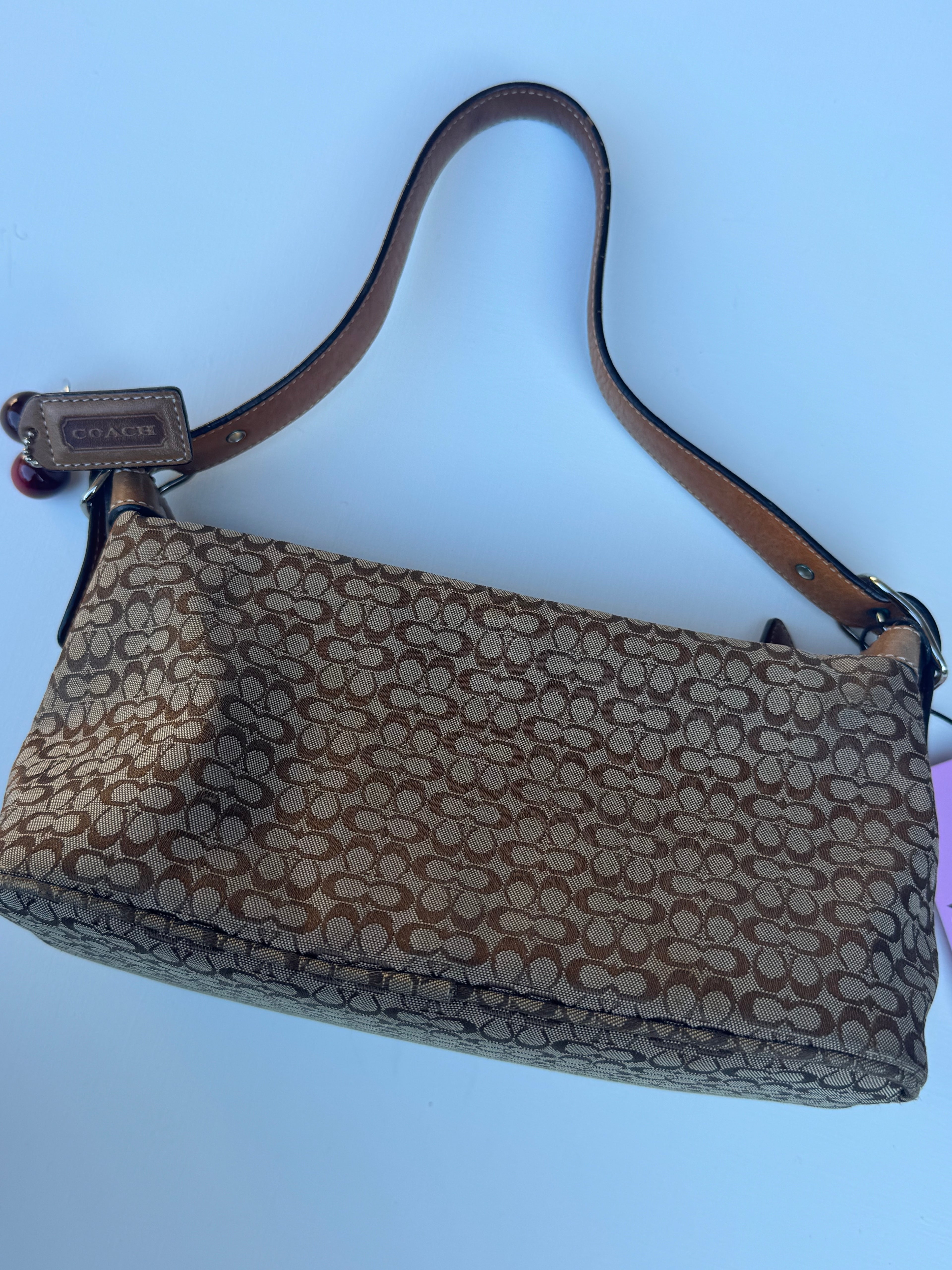 Vintage Coach Mini C Baguette Brown