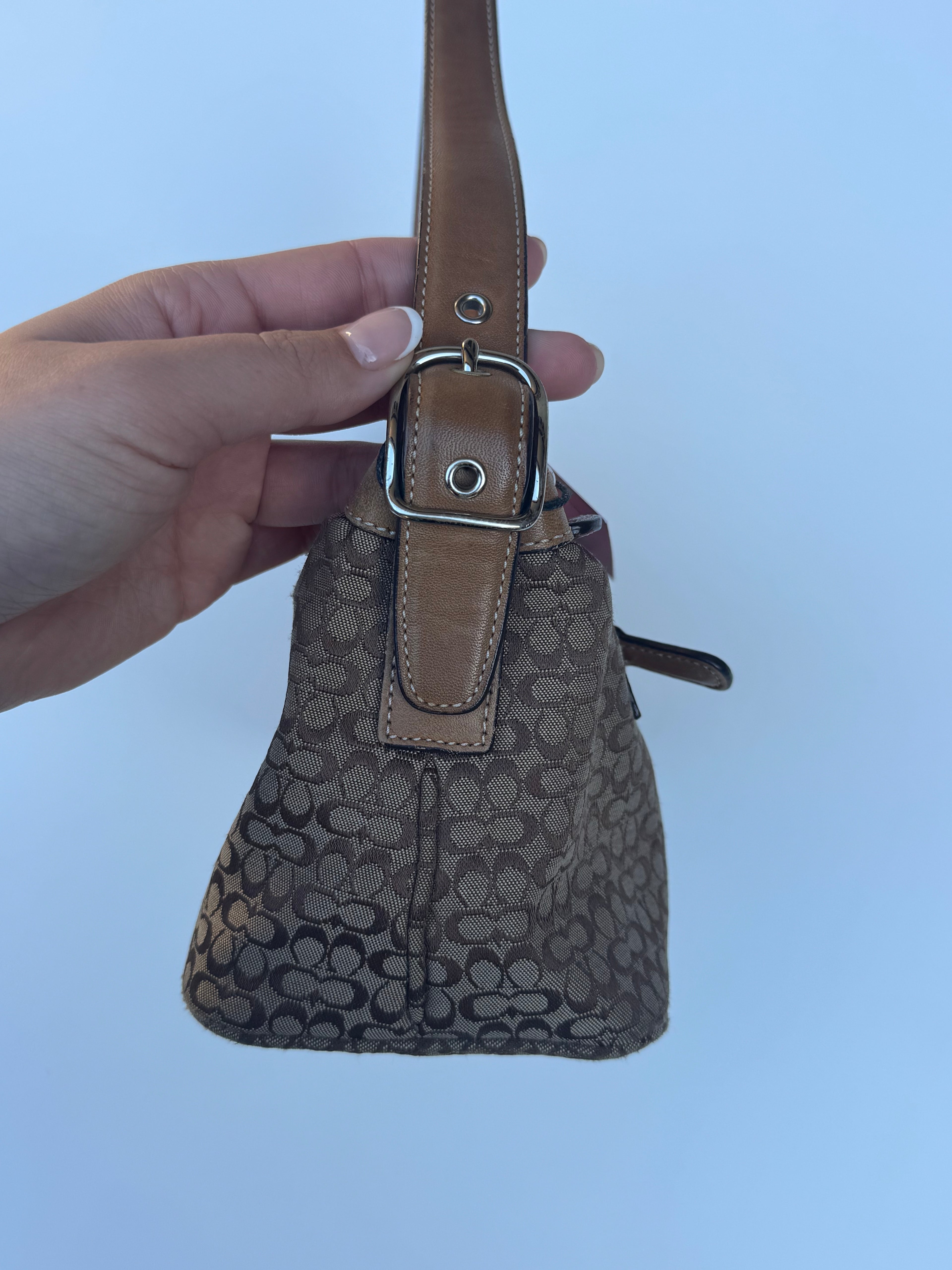 Vintage Coach Mini C Baguette Brown