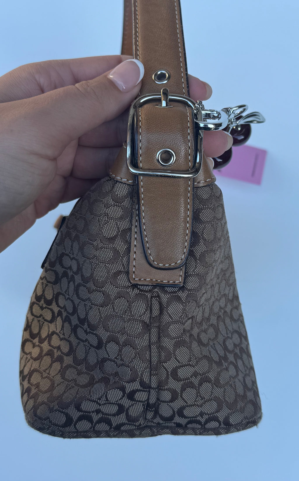 Vintage Coach Mini C Baguette Brown