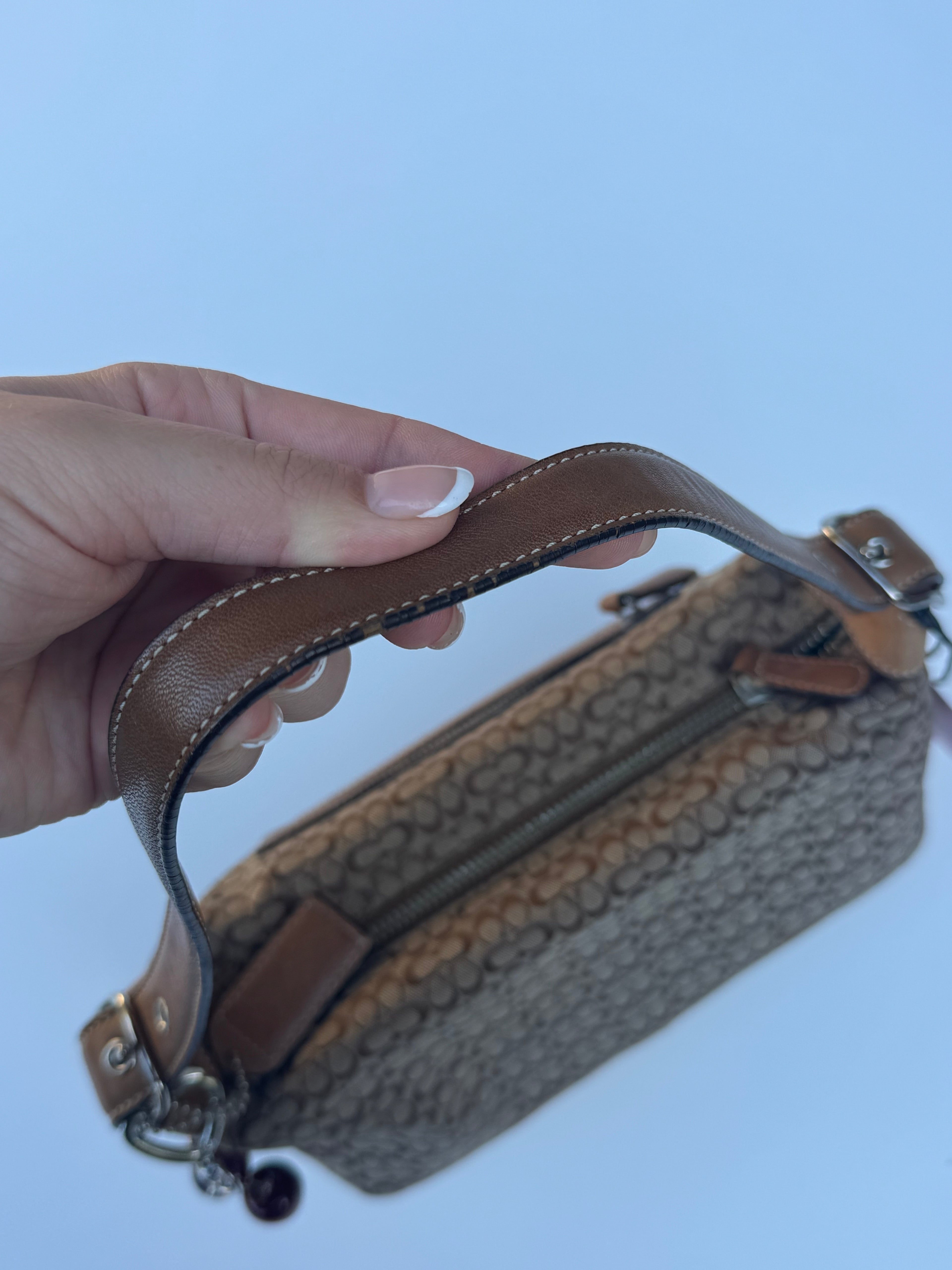 Vintage Coach Mini C Baguette Brown