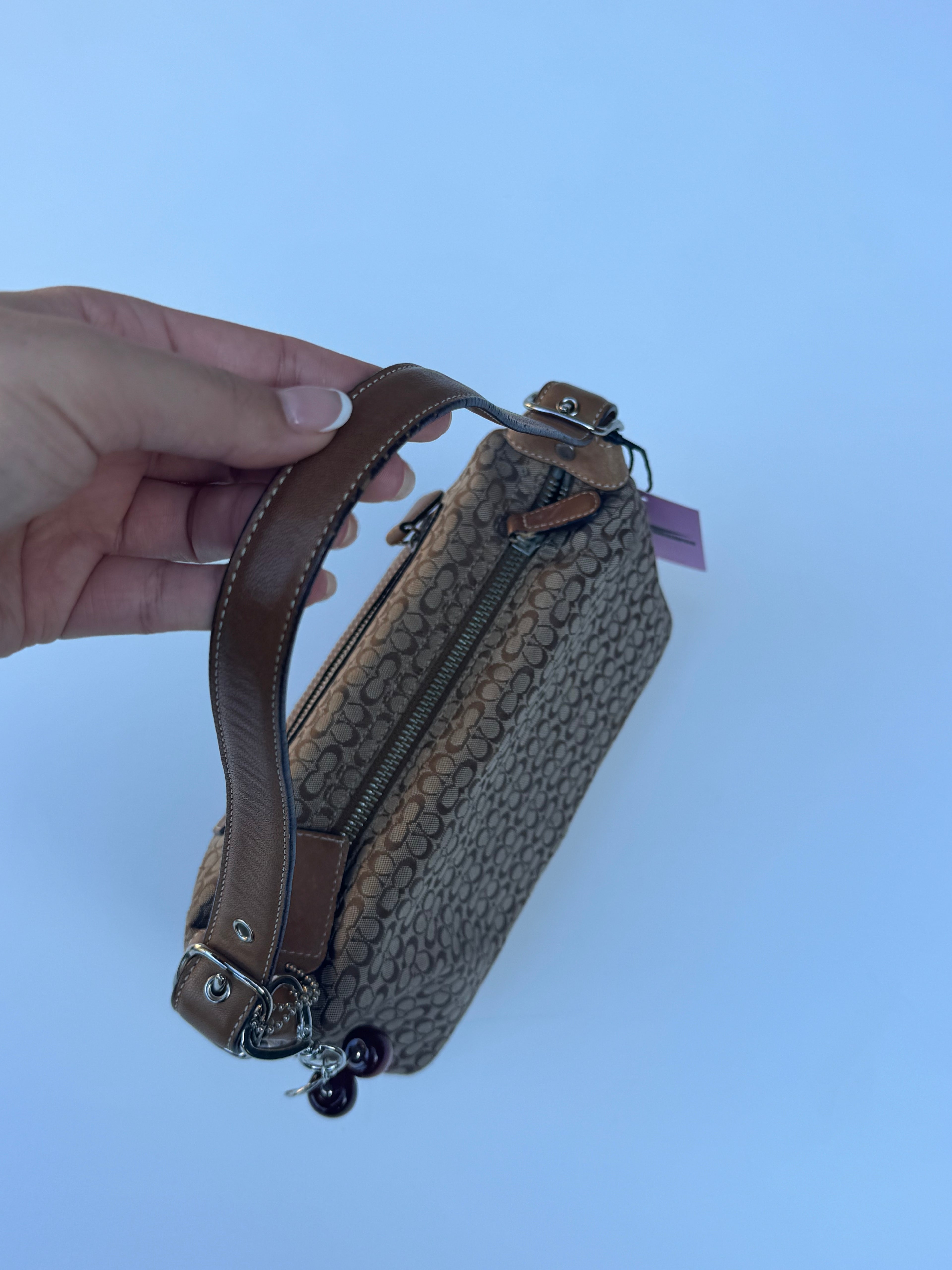 Vintage Coach Mini C Baguette Brown