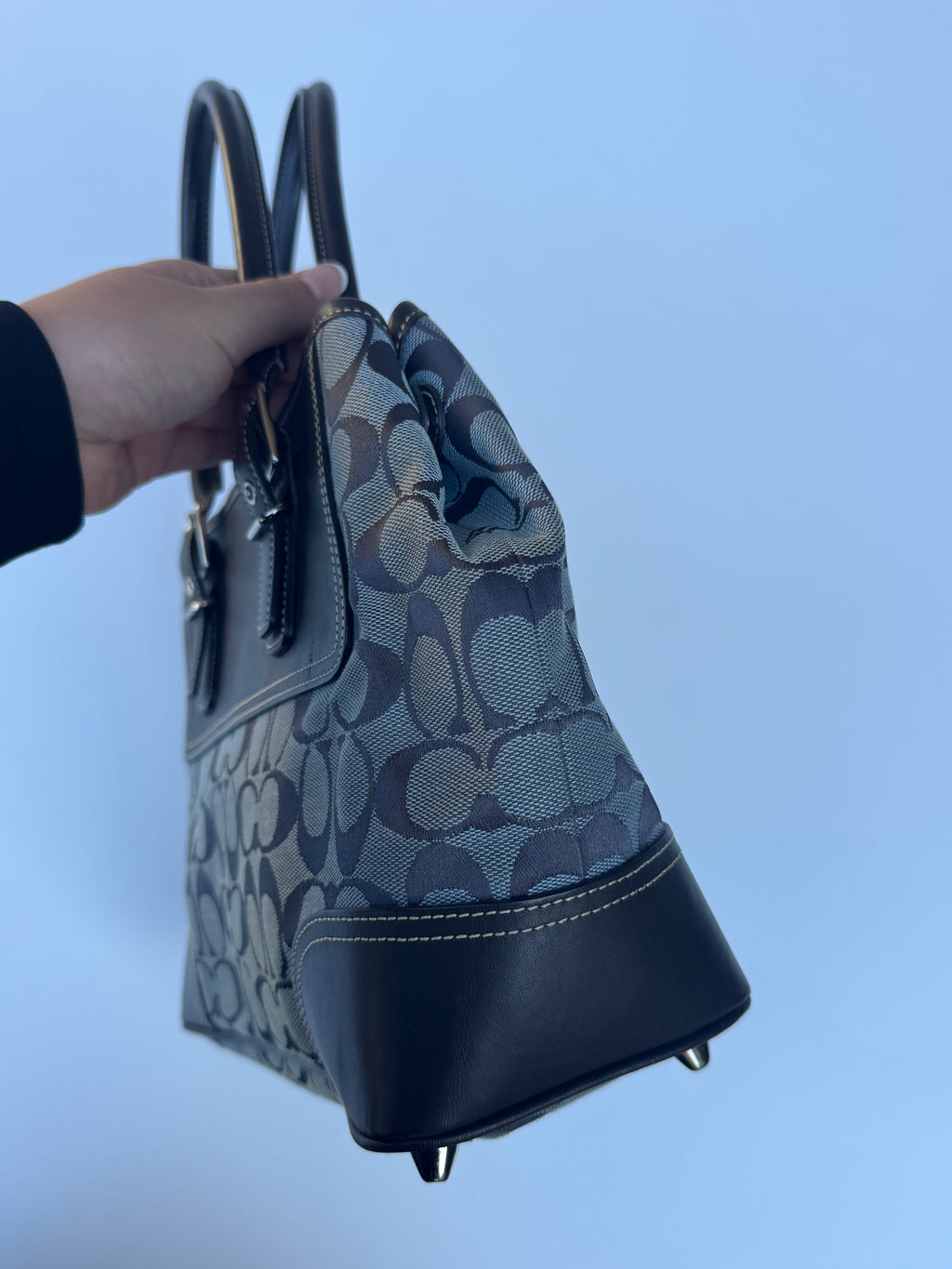 Vintage Coach Hamptons Jacquard Carryall Satchel - Blue