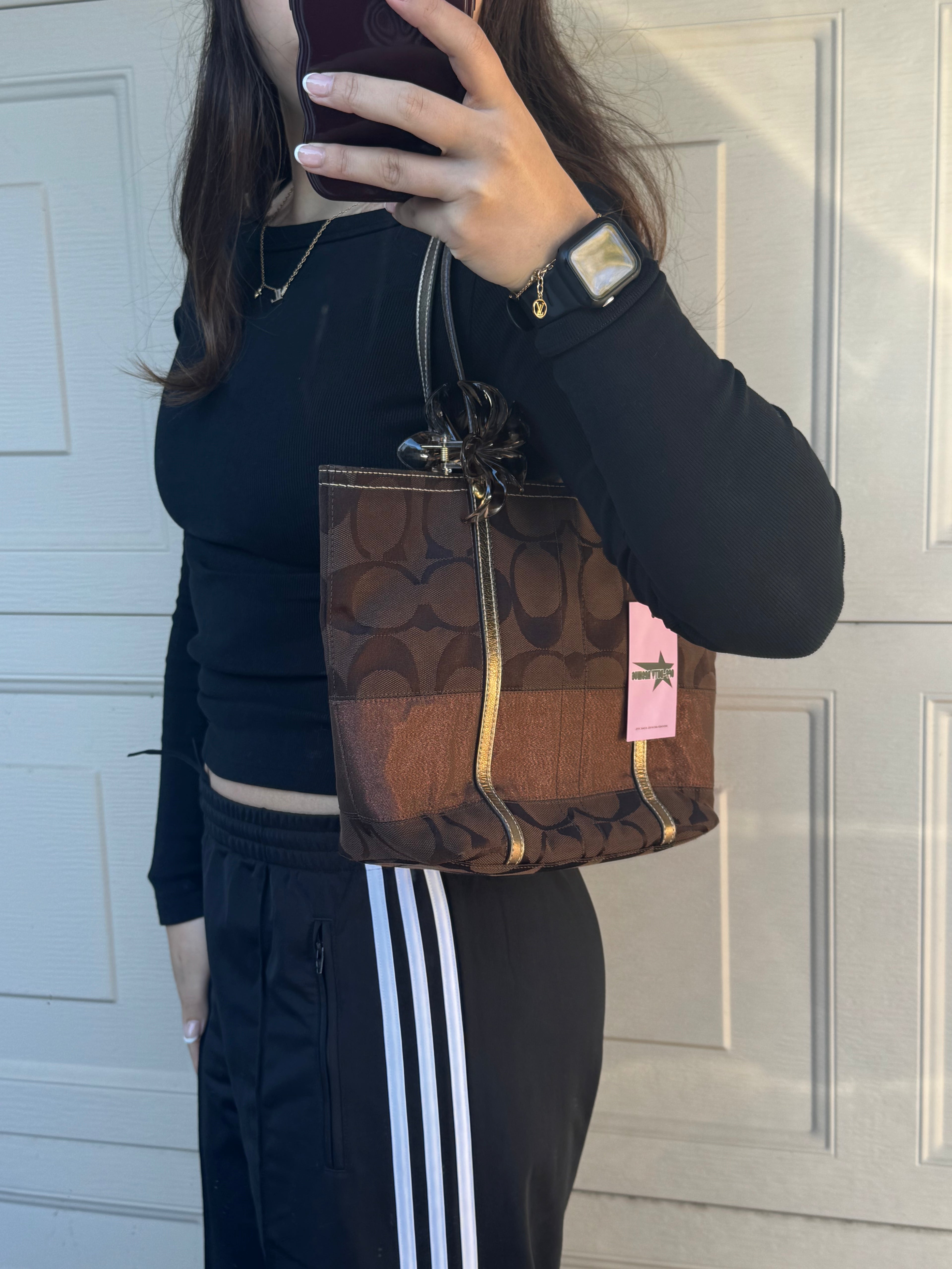 Vintage Coach Chocolate Brown Small Tote