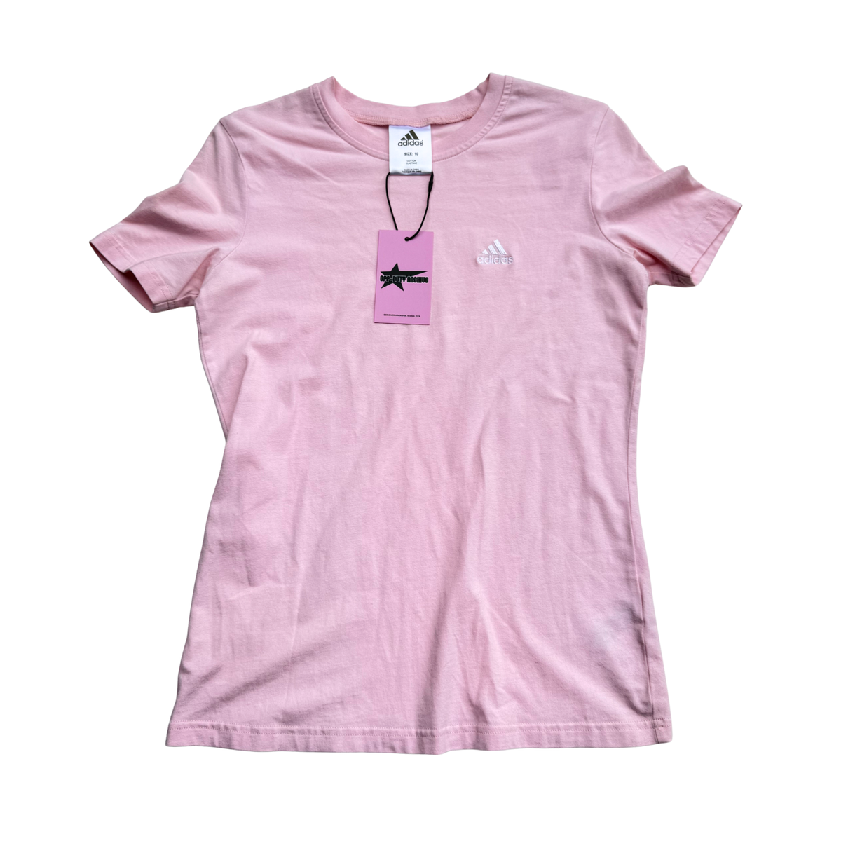 Y2K Adidas Baby Pink Tee | M |