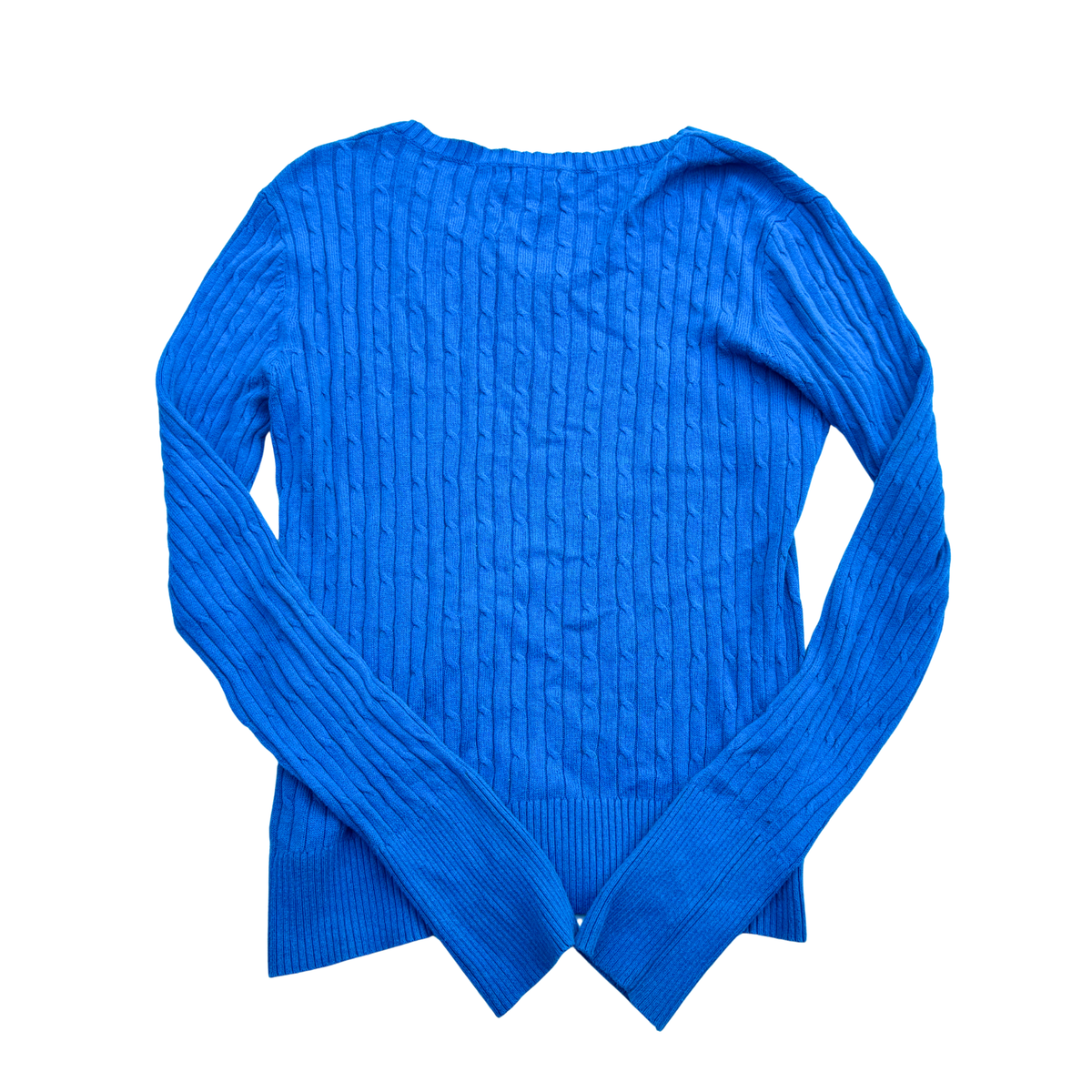 Vintage Cable Knit V-Neck Sweater | XS-M |