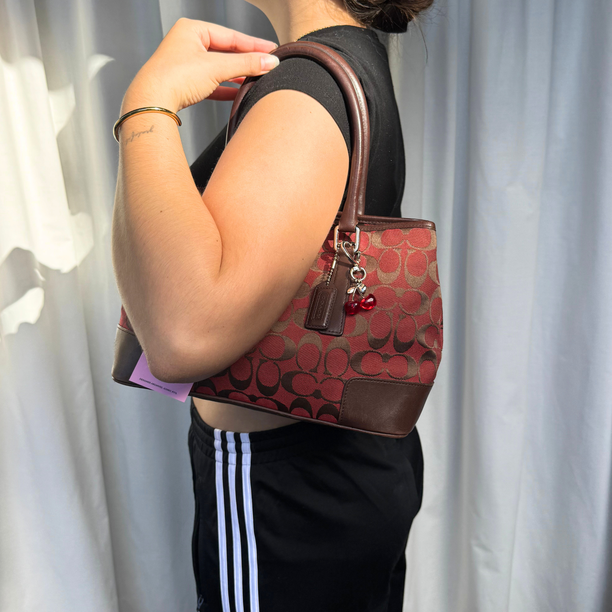 Vintage Coach Signature Jacquard Red Tote