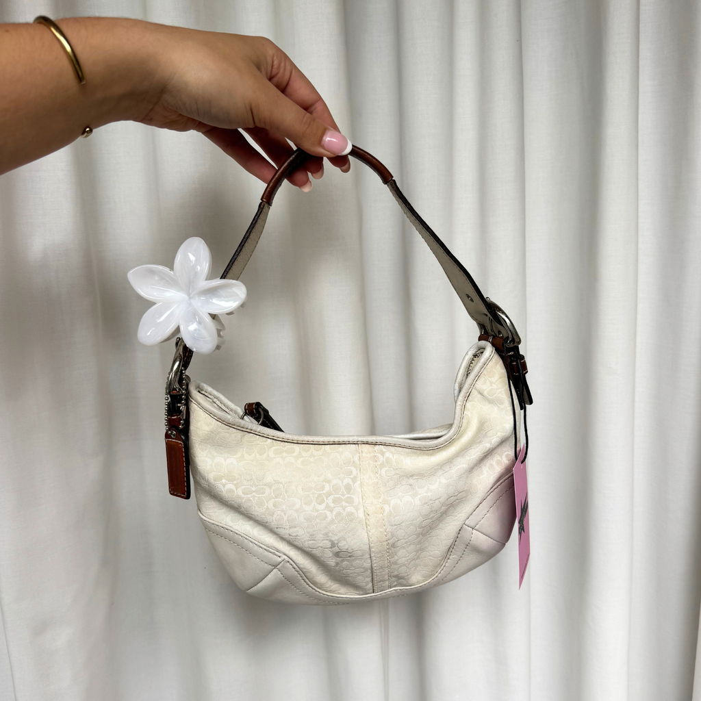 Vintage Coach Soho Hobo Small Shoulder Bag Cream - RARE
