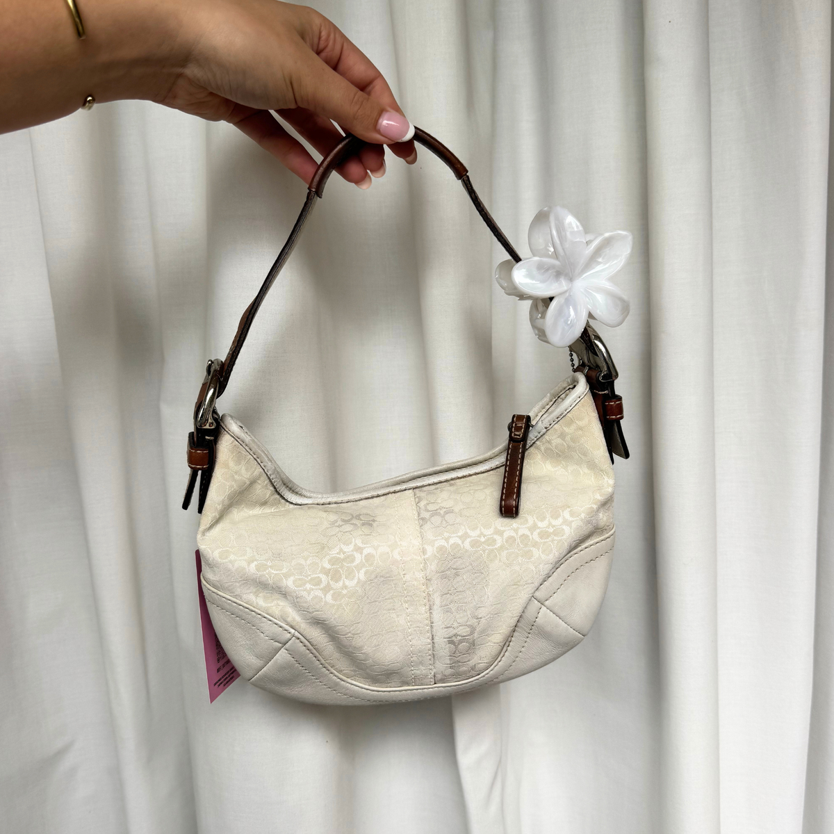 Vintage Coach Soho Hobo Small Shoulder Bag Cream - RARE