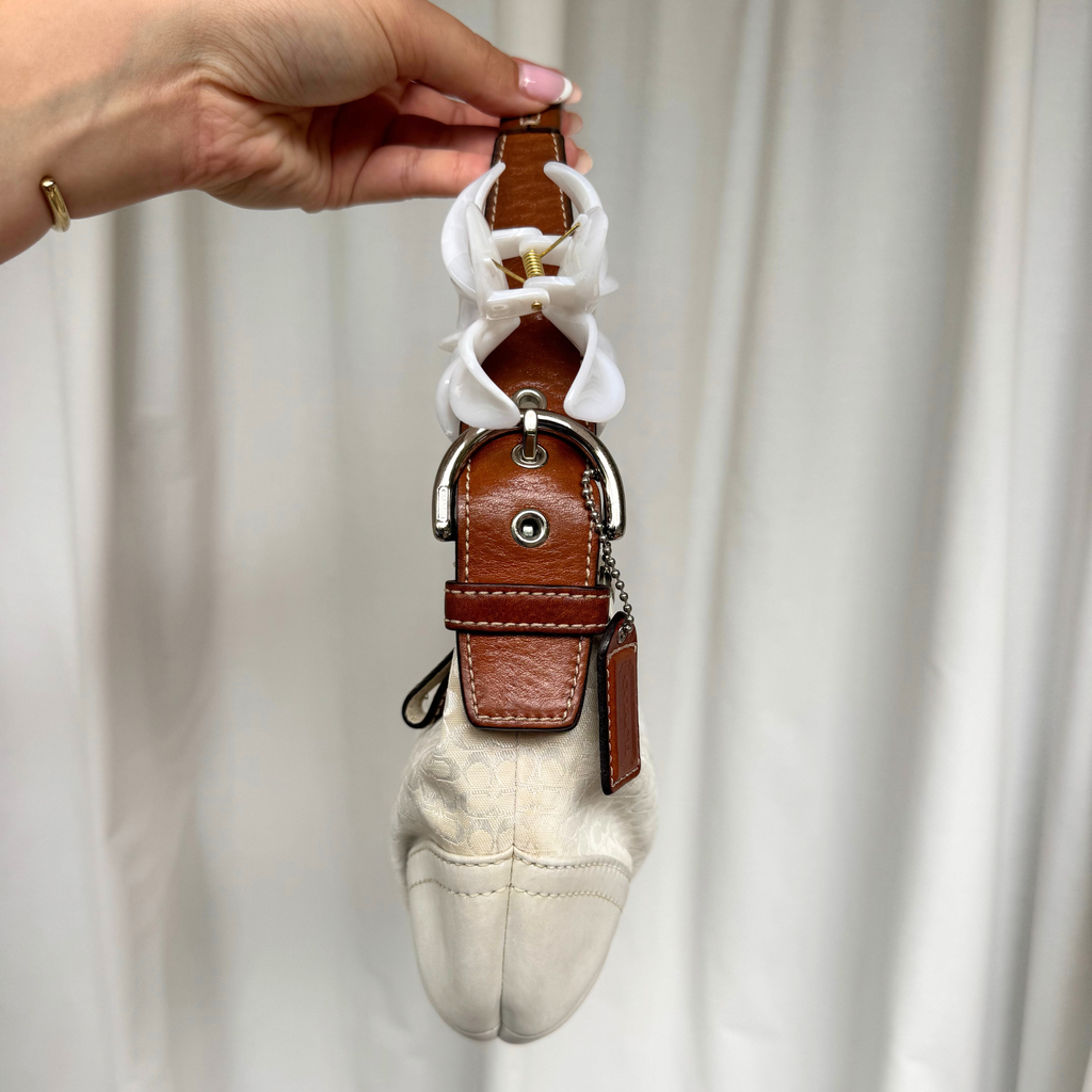 Vintage Coach Soho Hobo Small Shoulder Bag Cream - RARE